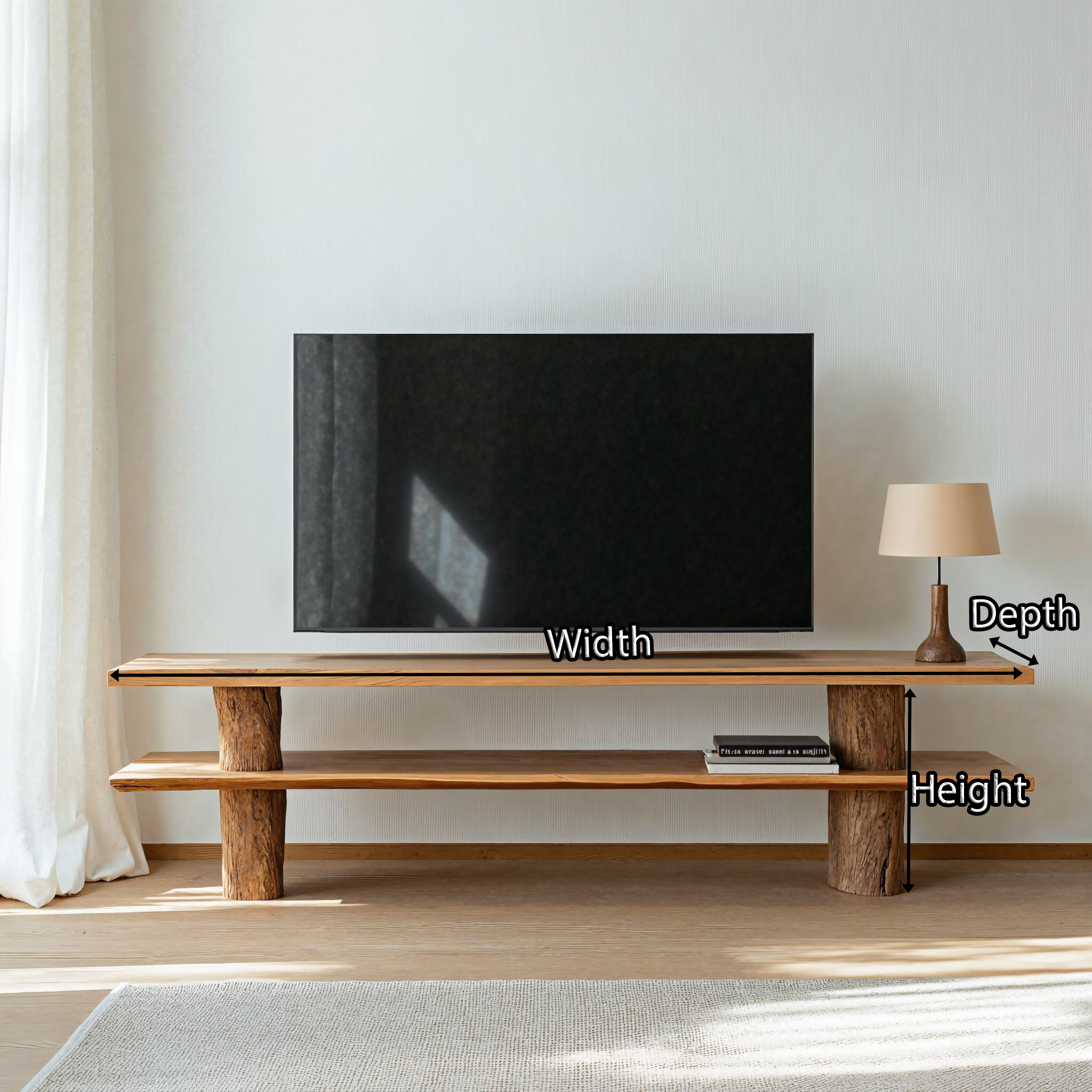 Modern Wood TV Stand With Open Storage SILDTTVC005