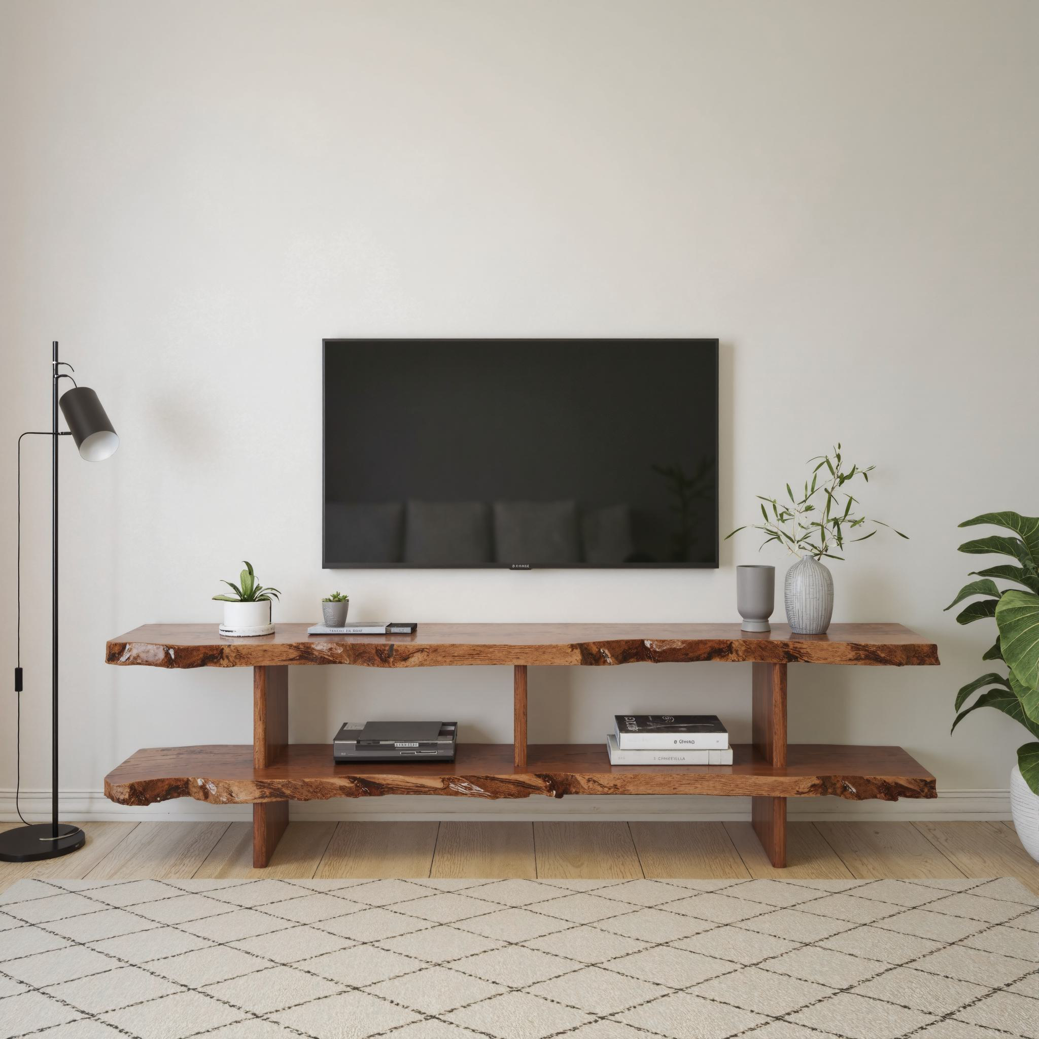 Natural Wood Storage Media Console TV Stand SILDTTVC018