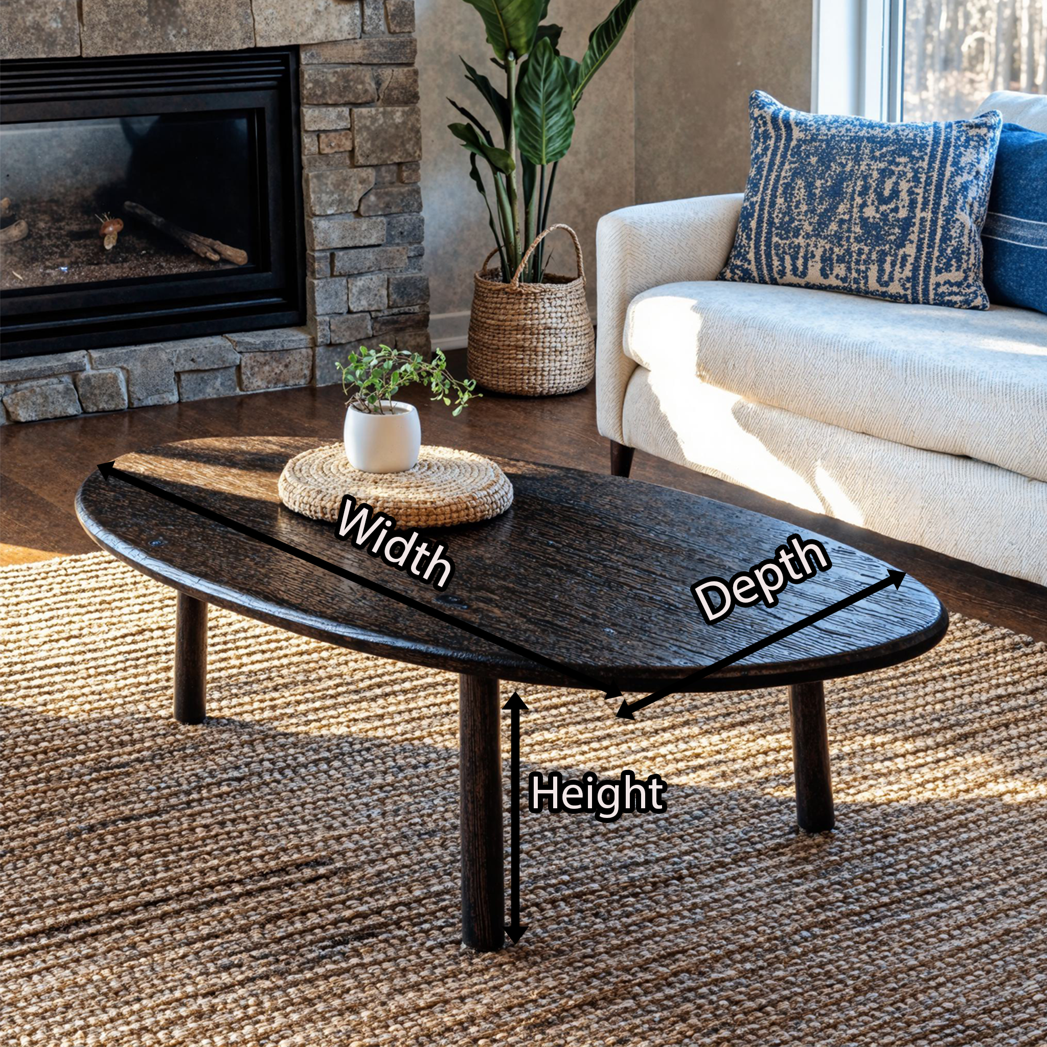 Black Live Edge Coffee Table Handcrafted Table SILDTCF082