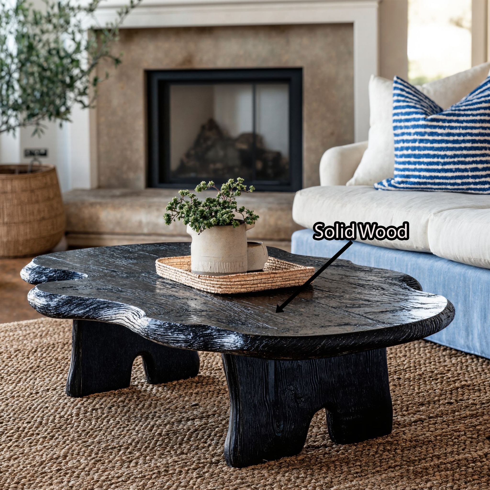 Black Wooden Coffee Table Home Decor SILDTCF070