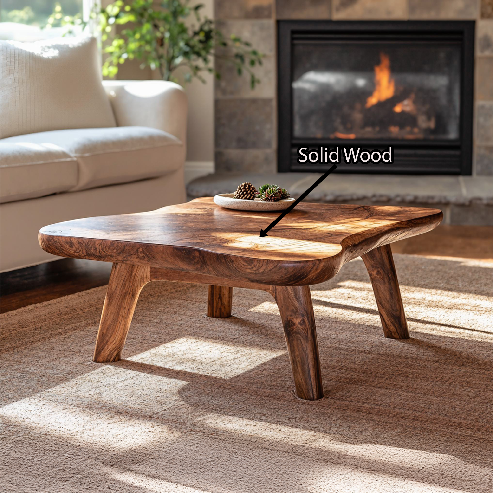 Natural Wood Coffee Table For Living Room SILDTCF085