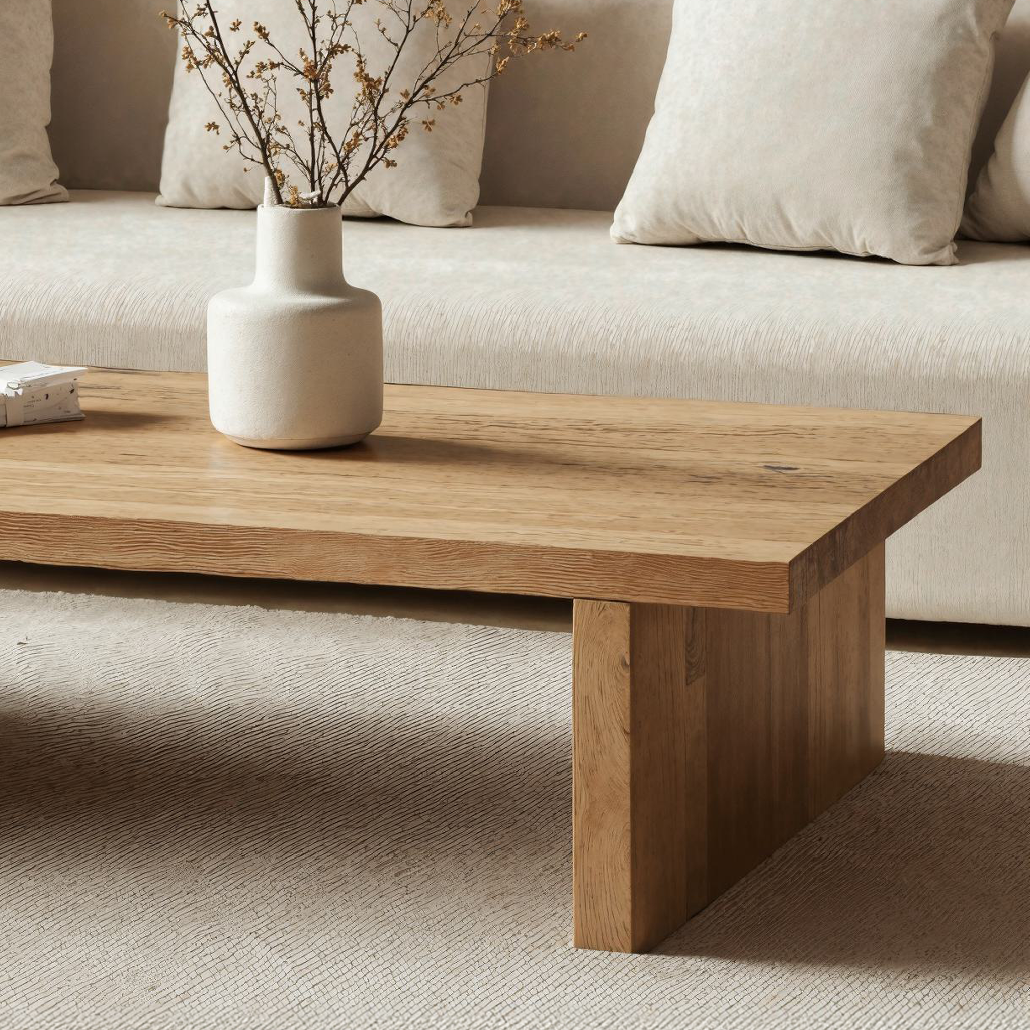 Modern Floating Wood Coffee Table Sitting Room Sleek Contemporary SILDTCF114