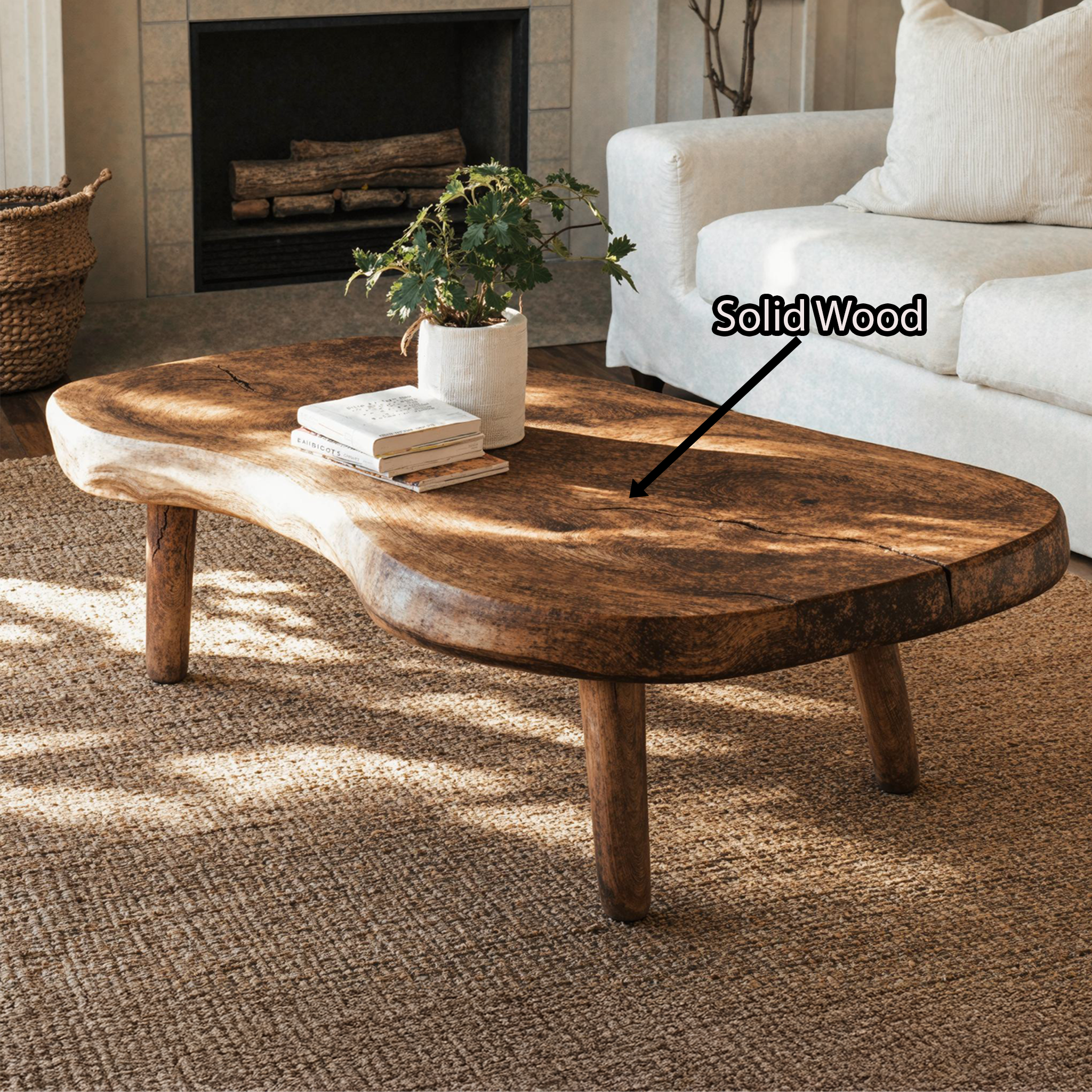 Handcrafted Wood Coffee Table For Living Room SILDTCF081