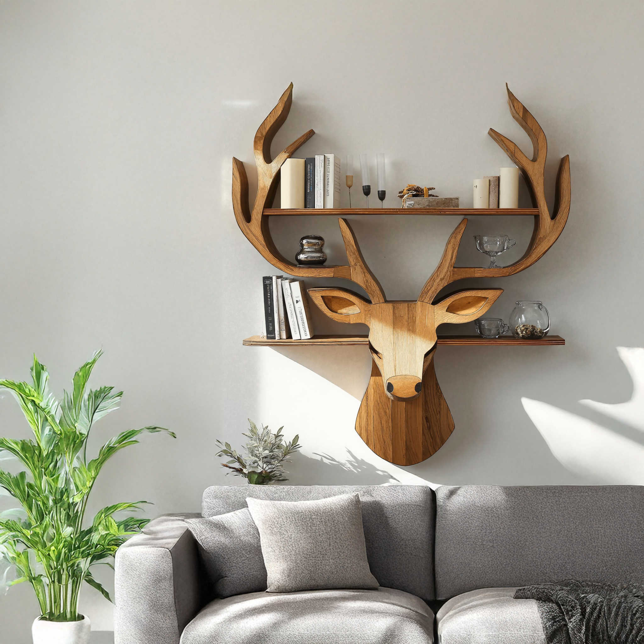 Nature Inspired Deer Shelf For Farmhouse Style Homes SILDTDE008