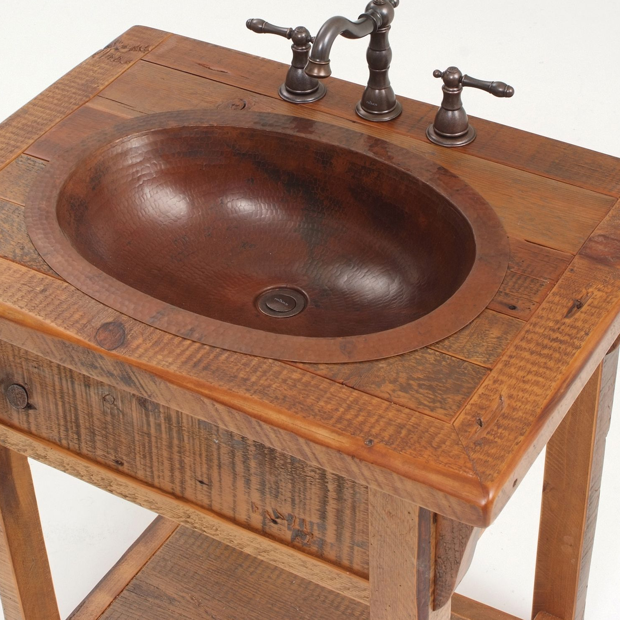 Rustic Solid Wood Bathroom Vanity SINLBRV018