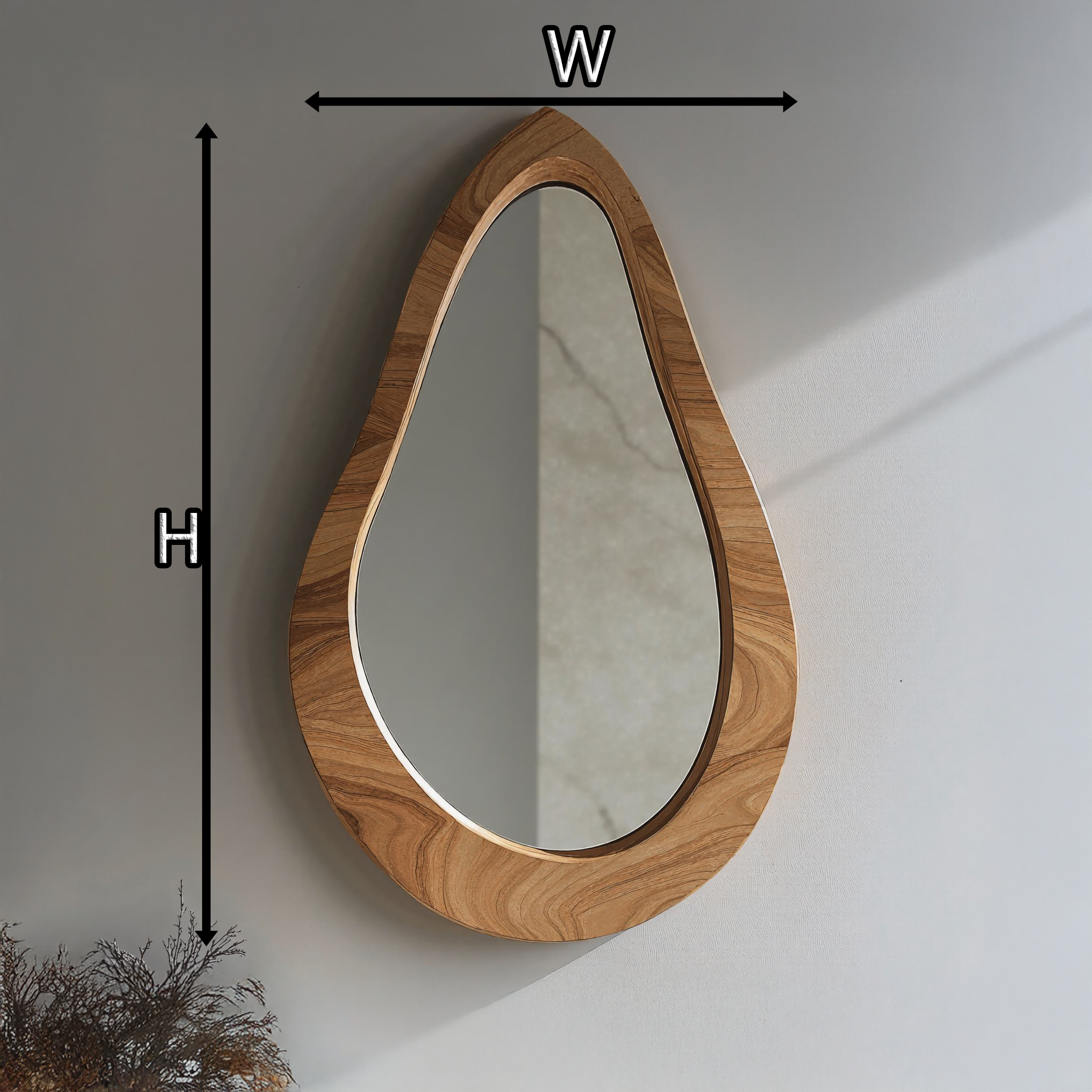 Irregular Mirror Wood Mirror Wall Decor SILDTMI015