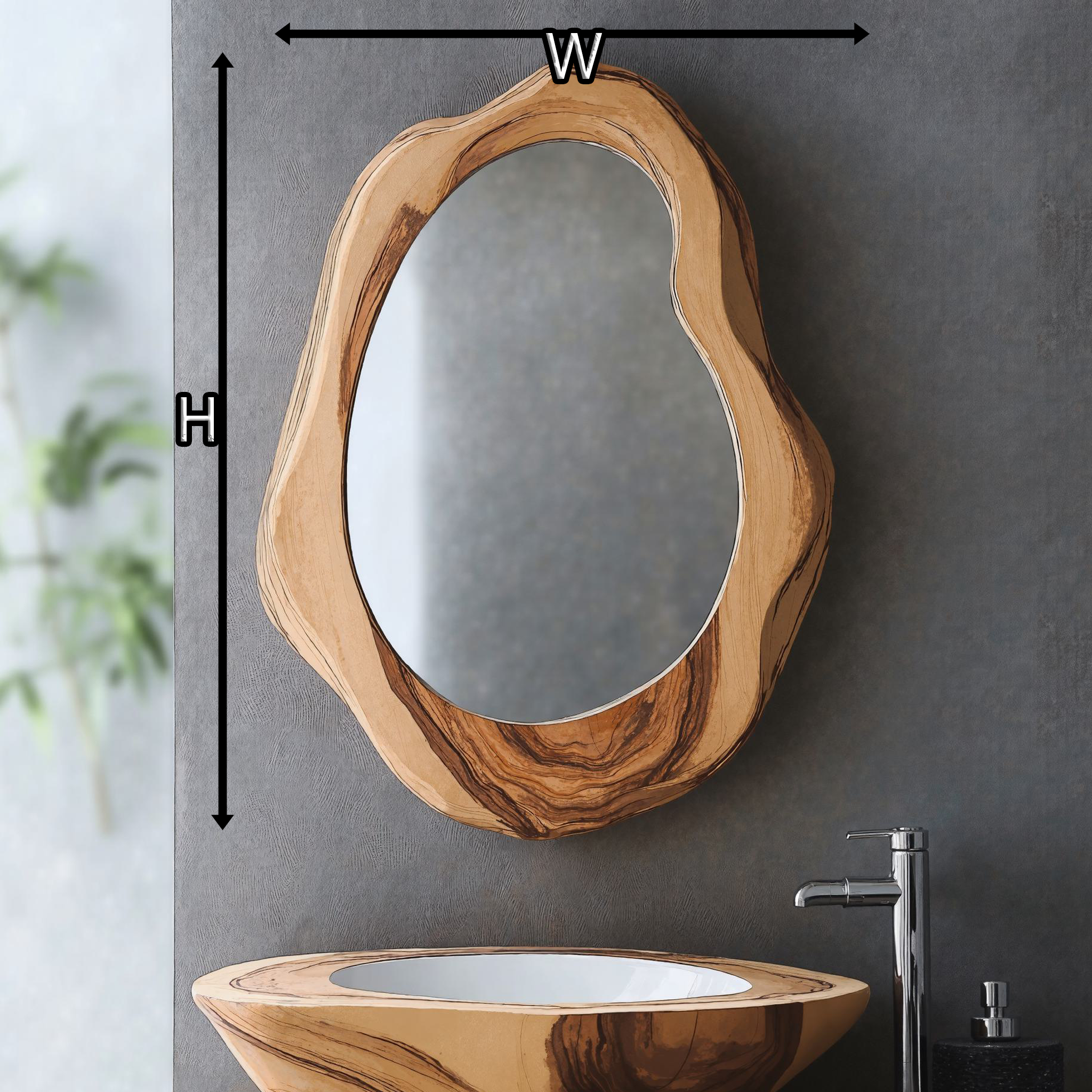 Brown Wood Mirror Large Wood Frame Mirror SILDTMI005