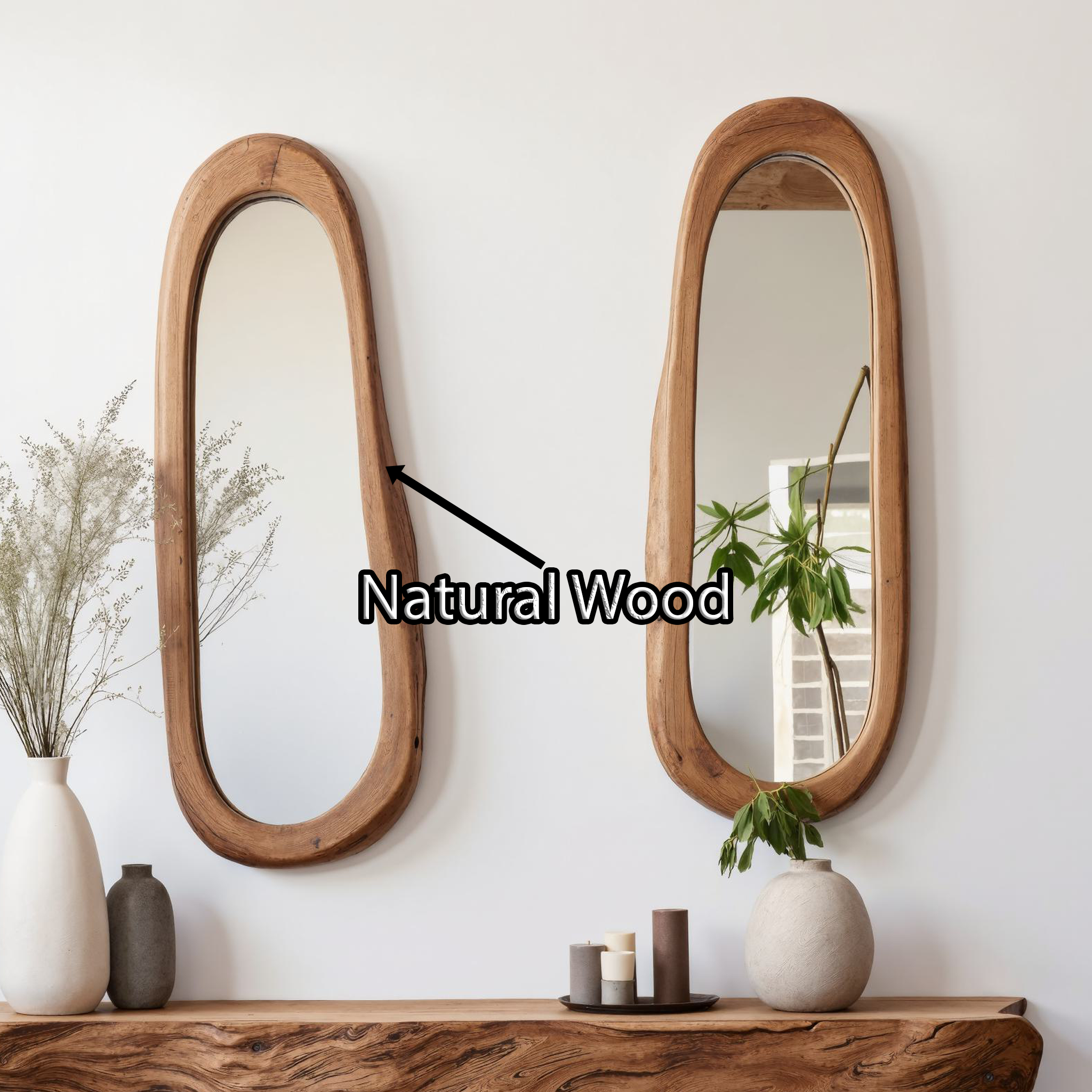 Natural Wood Mirror Frames Wooden Mirror SILDTMI025