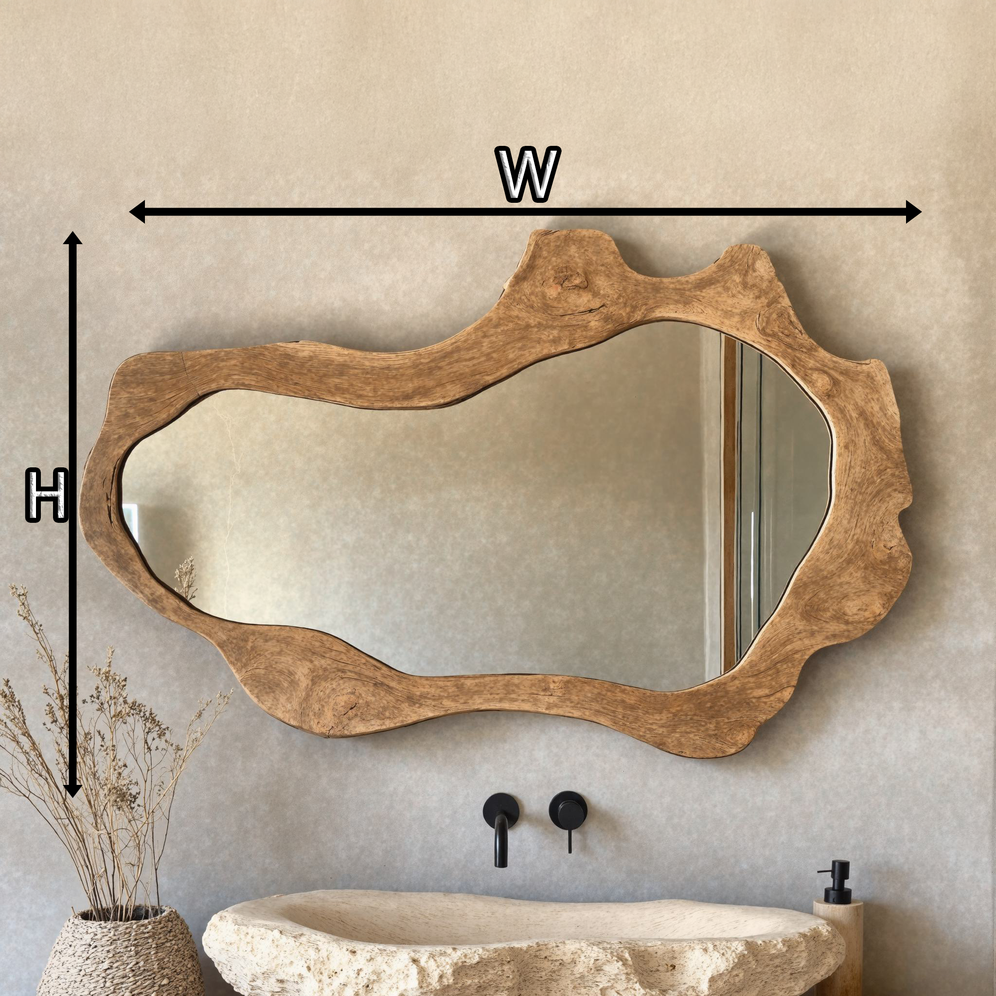 Handcrafted Bathroom Mirror Wood Mirror For Wall SILDTMI009