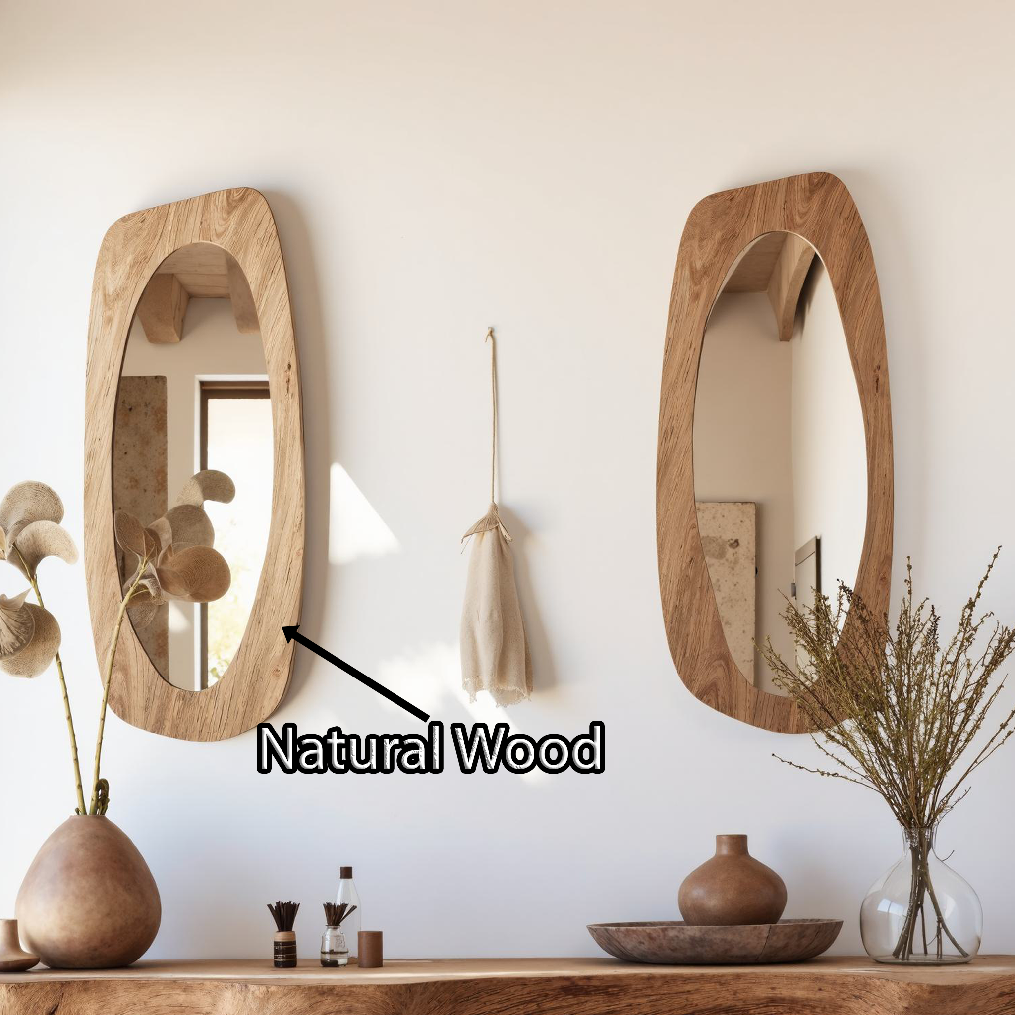 Farmhouse Wood Frame Mirror Vanity Mirror SILDTMI031