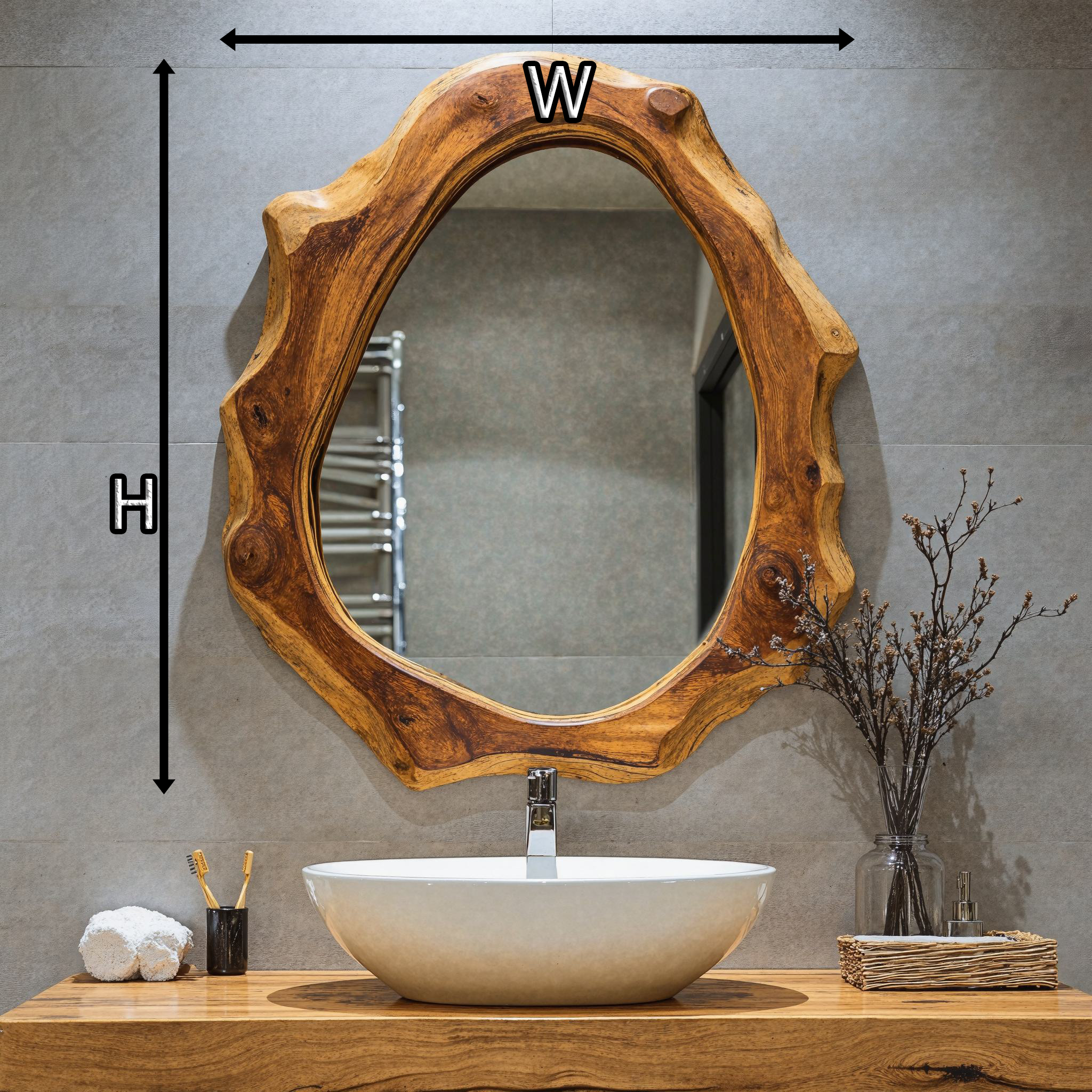 Wood Bathroom Mirror For Wall SILDTMI003