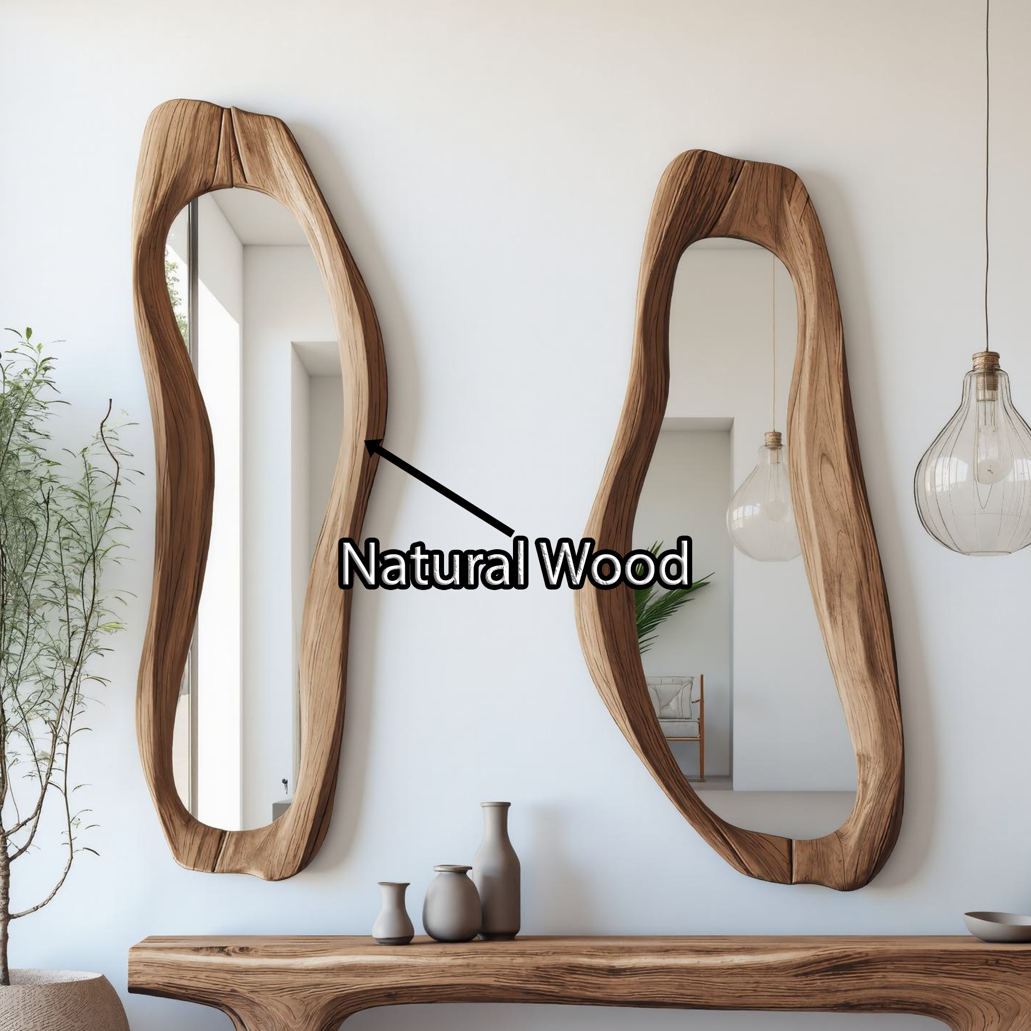 Handcrafted Wooden Mirror Wall Home Decor SILDTMI019