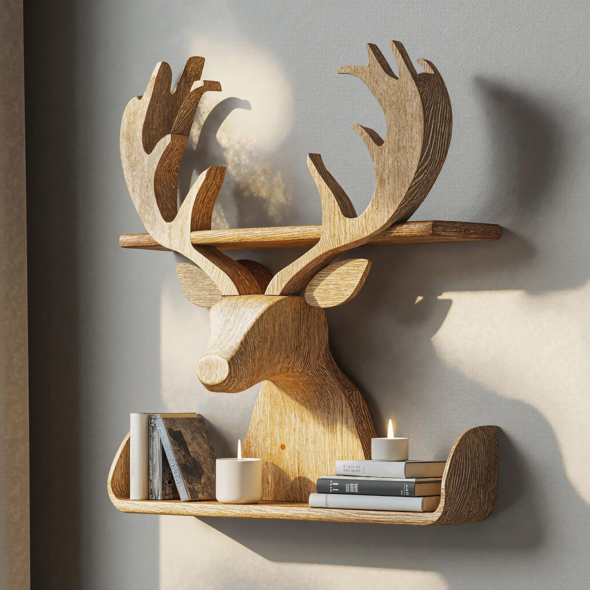 Wall Mounted Deer Shelf For Elegant Home Decor SILDTDE016