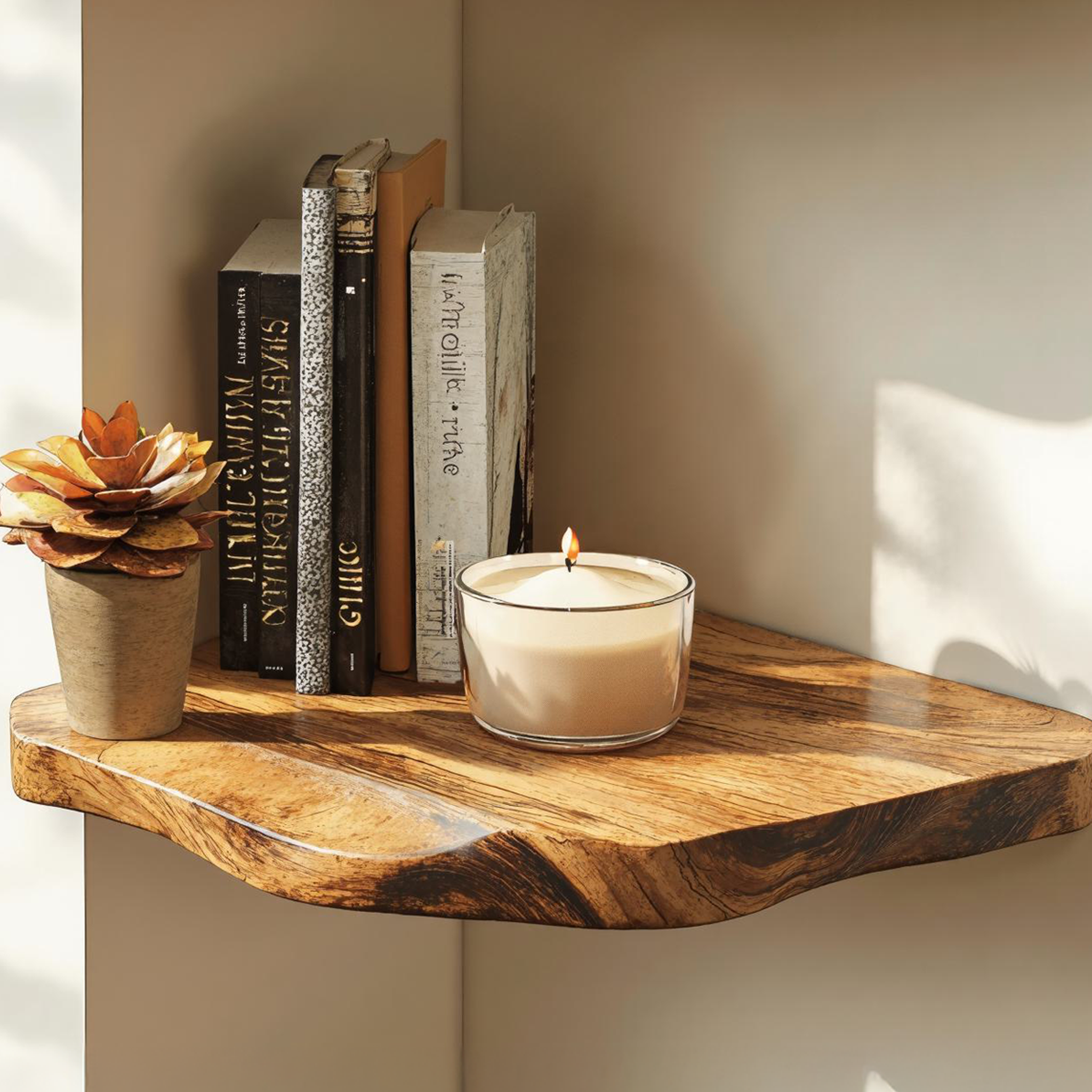 Modern Rustic Floating Corner Shelves For Living Room SILDTCN047