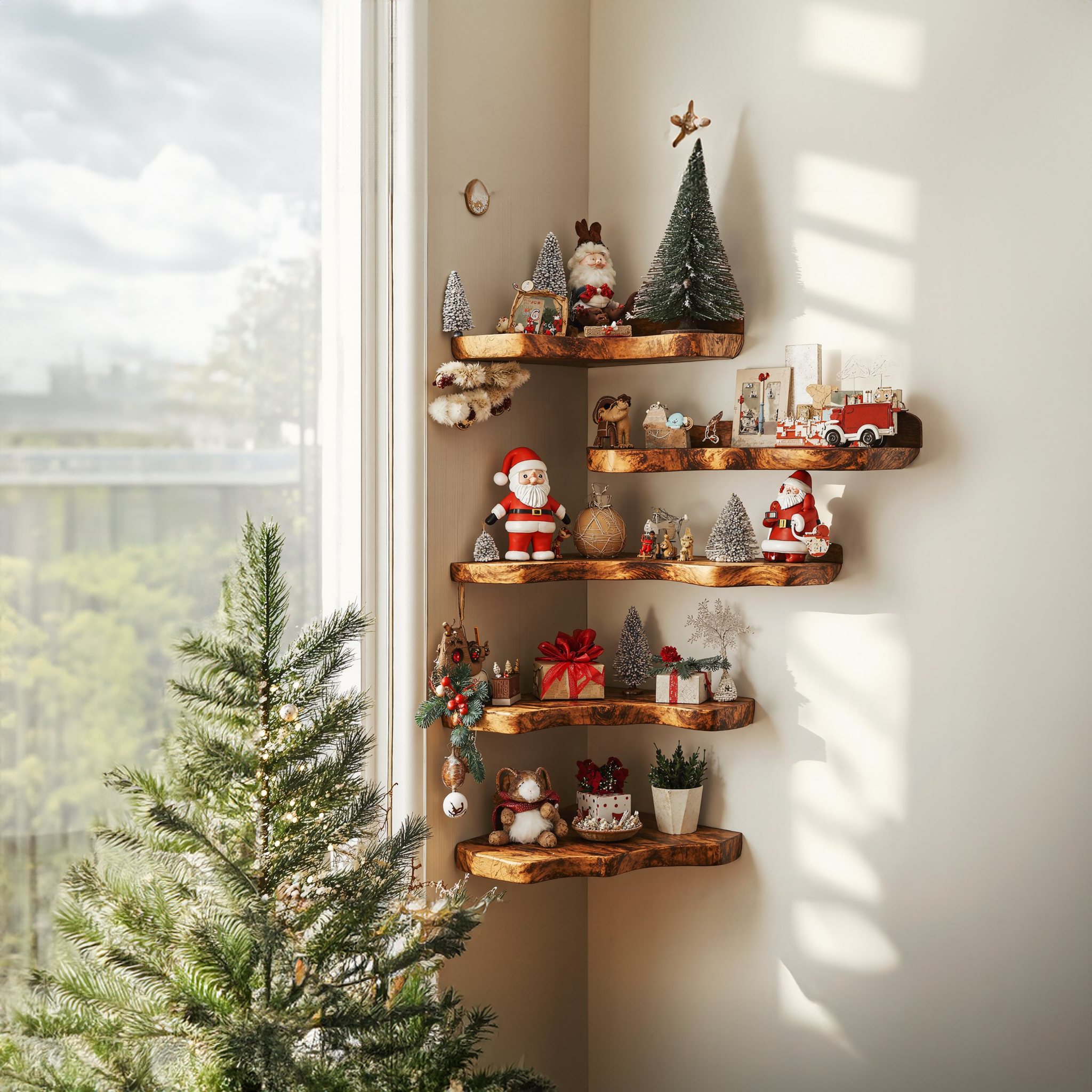 Corner Floating Shelves Xmas Decor Shelves SILDTCN031