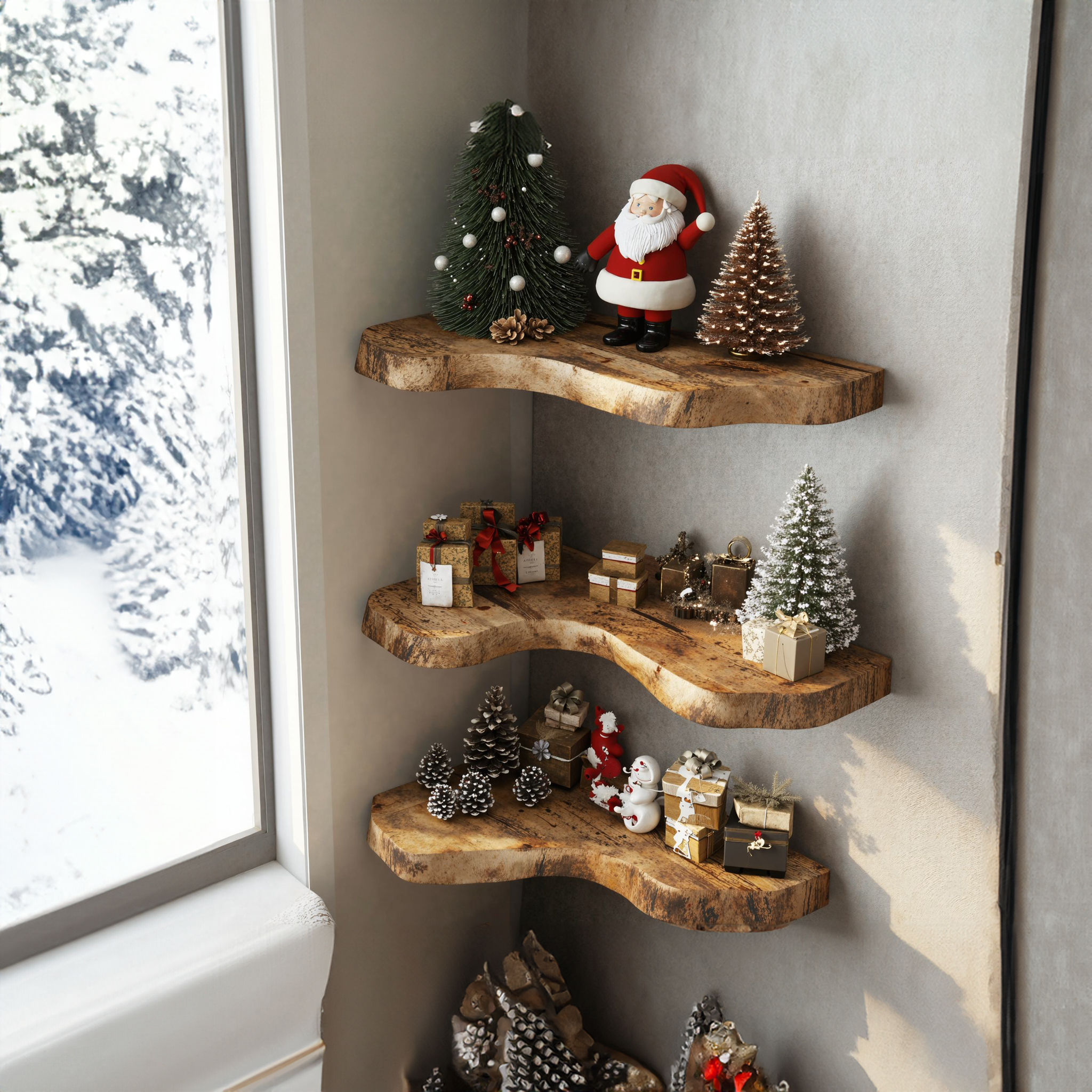 Corner Wall Shelves Floating Shelves Xmas Decor SILDTCN030