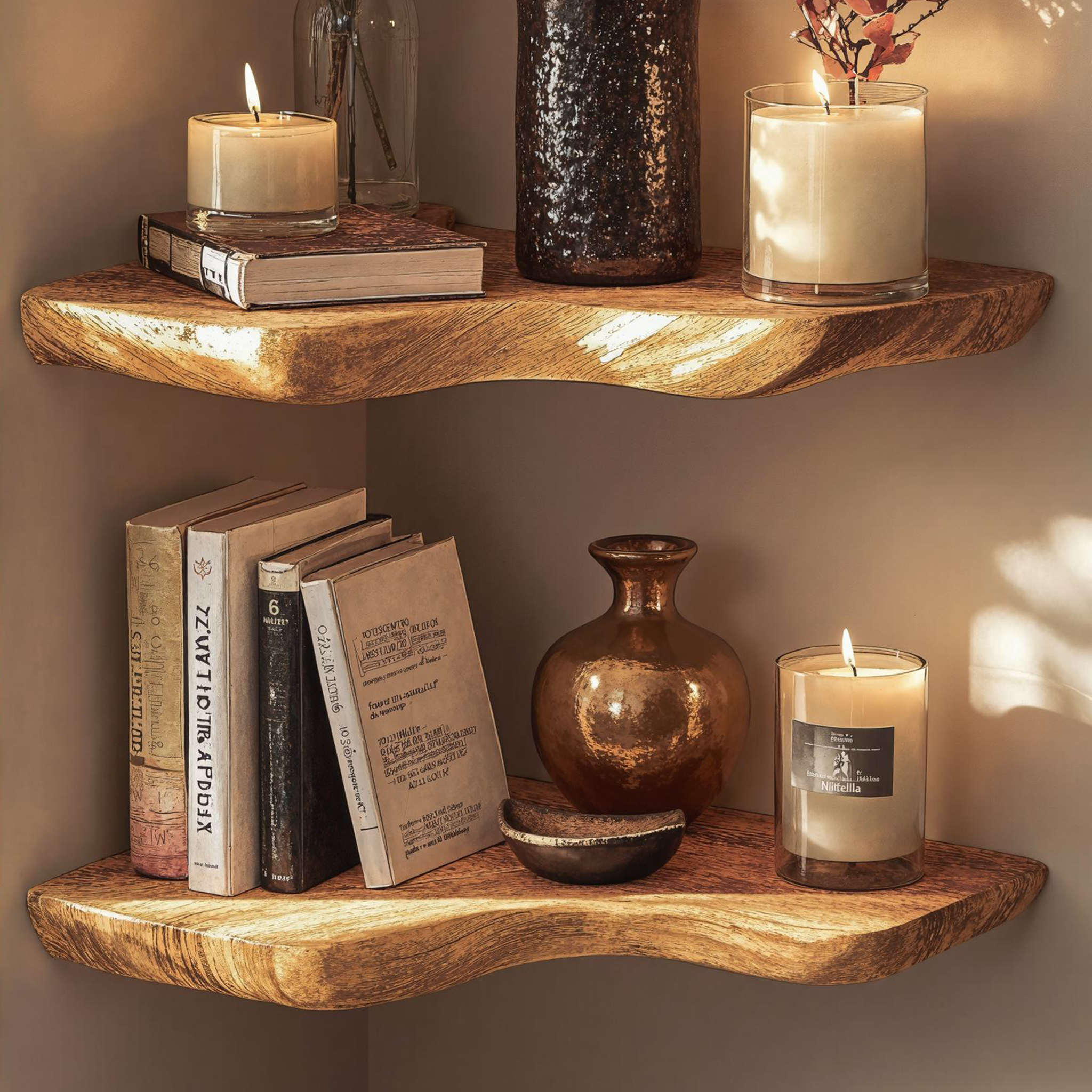 Farmhouse Live Edge Corner Shelf For Any Room SILDTCN049