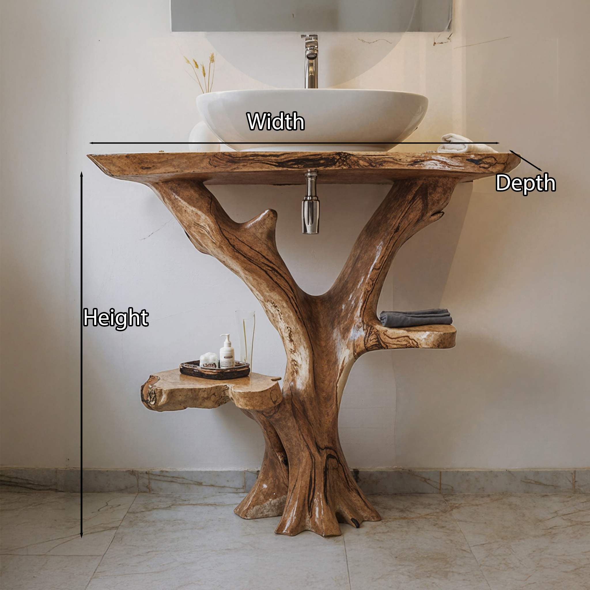 Rustic Floating Bathroom Vanity Sink SILDTBRV005