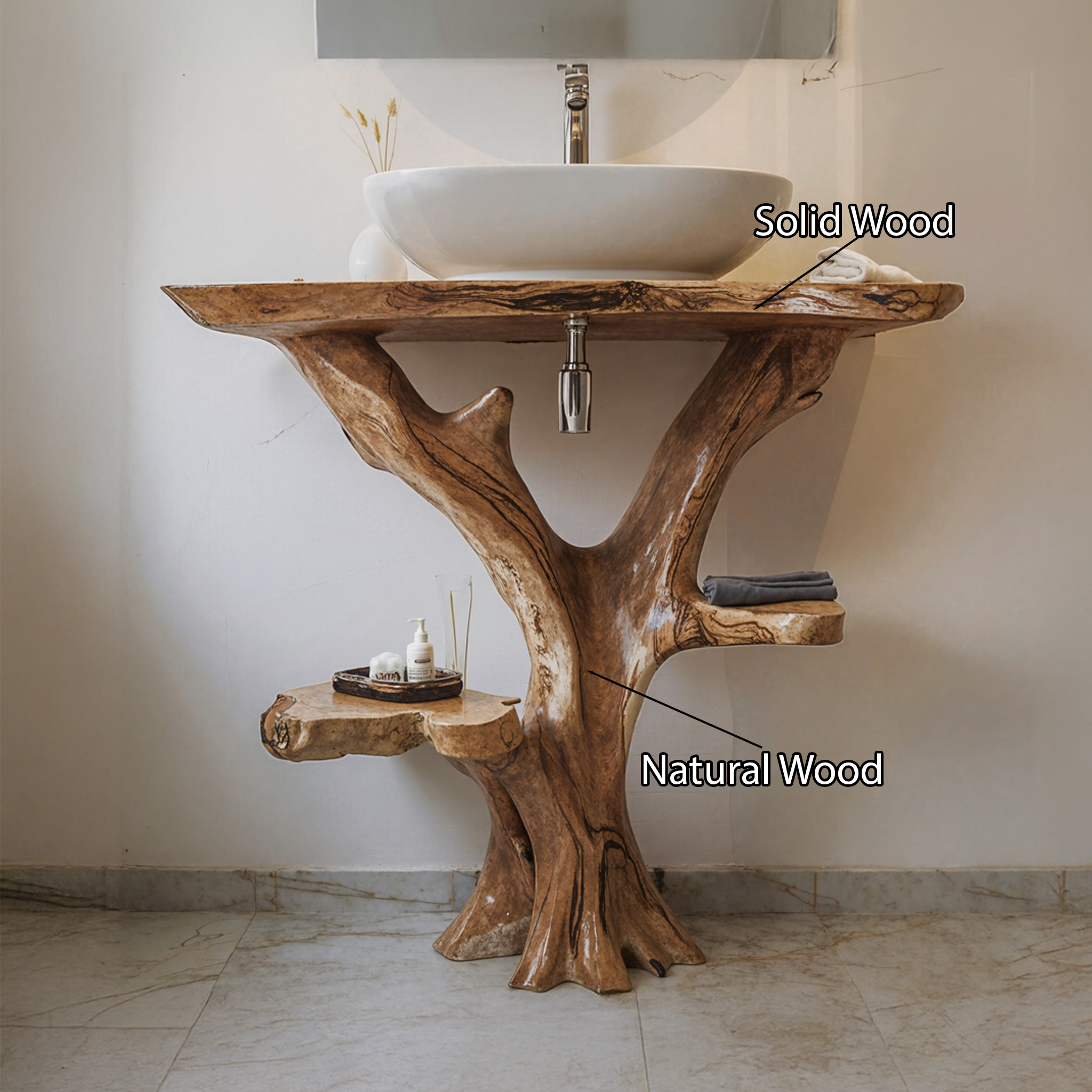 Rustic Floating Bathroom Vanity Sink SILDTBRV005