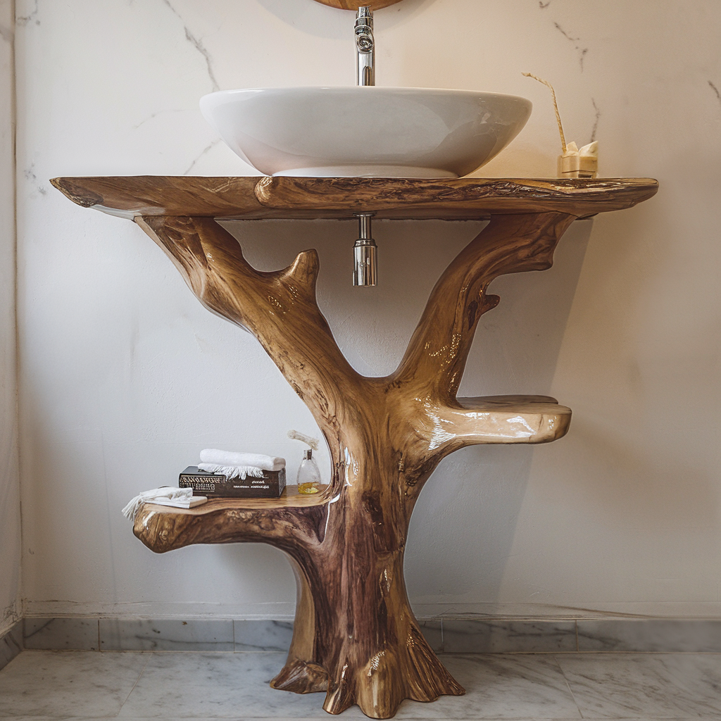 Rustic Floating Bathroom Vanity Sink SILDTBRV005