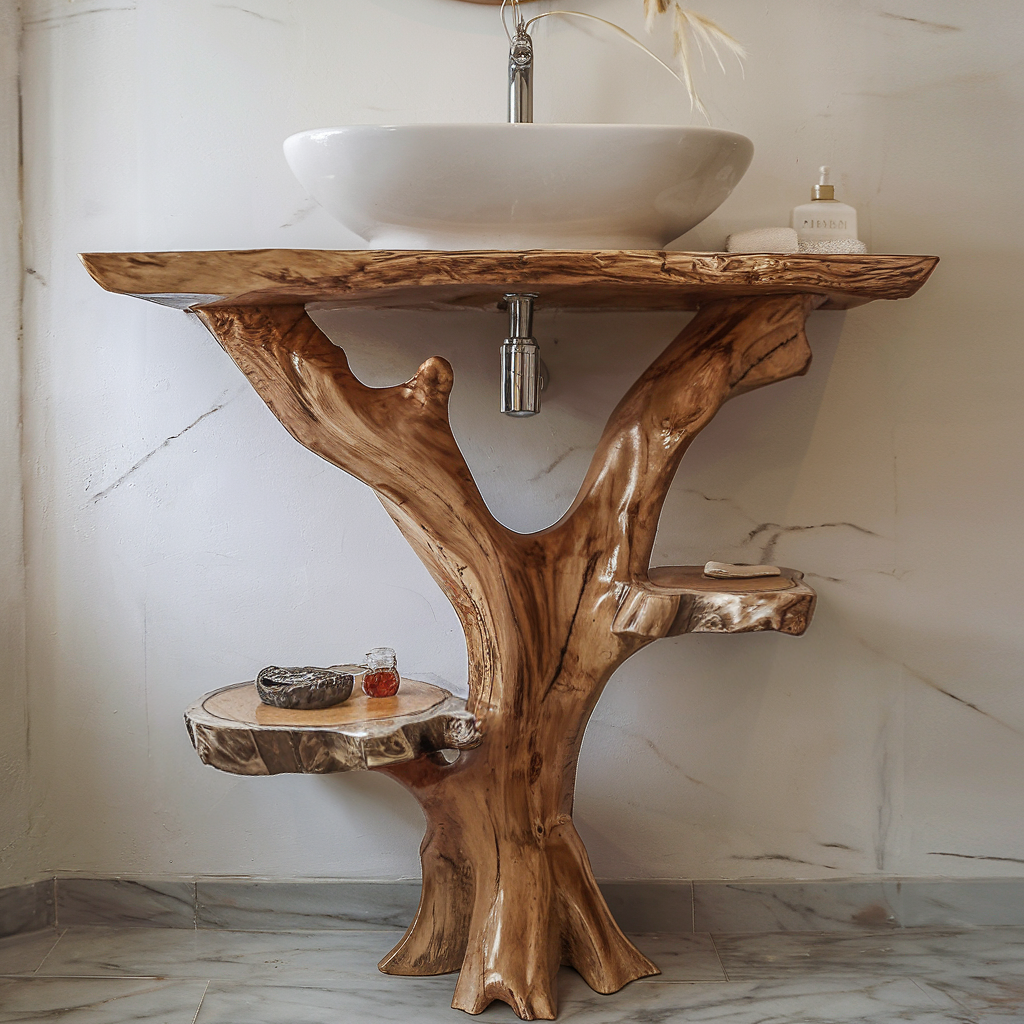 Rustic Floating Bathroom Vanity Sink SILDTBRV005