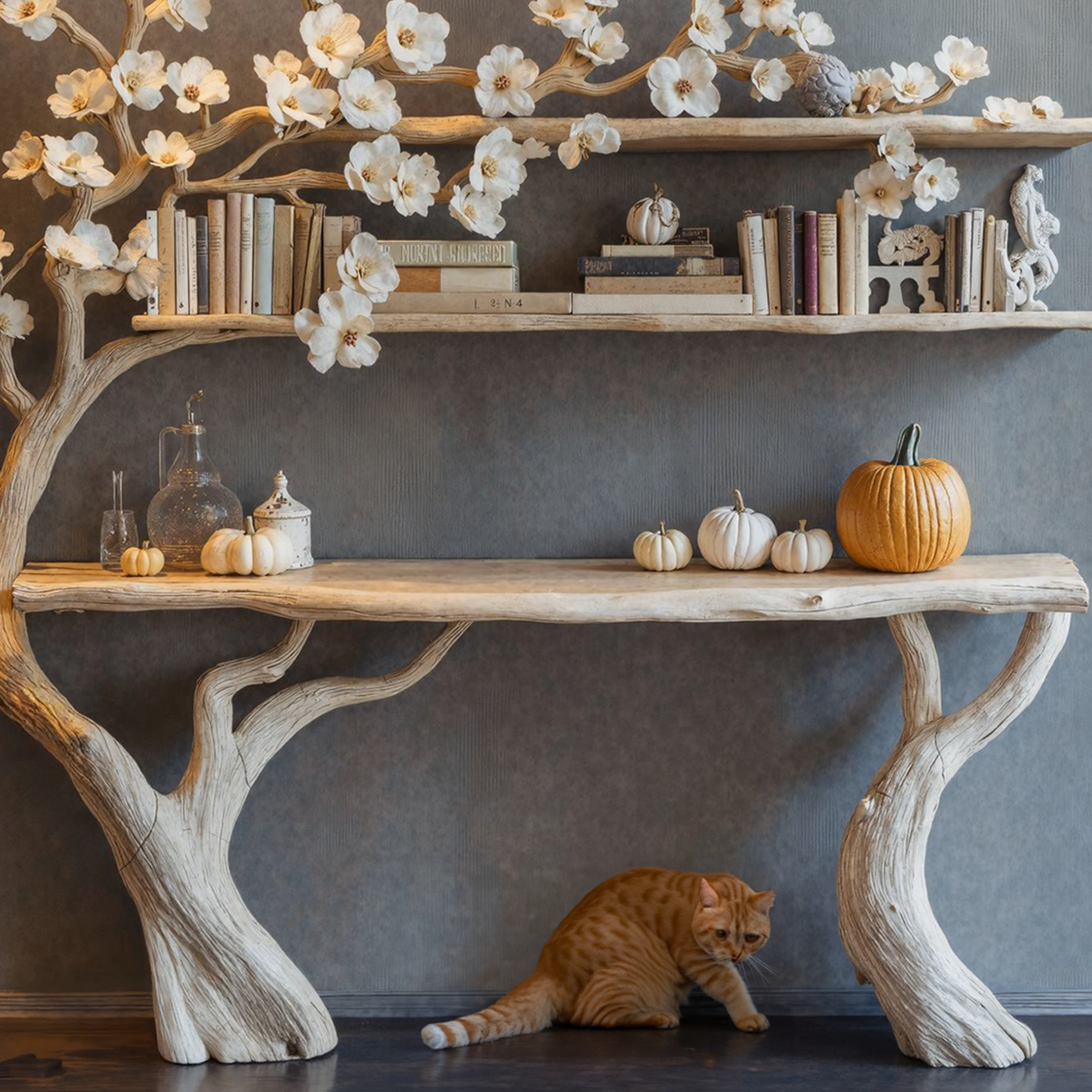 Rustic Wood Console Table Custom Table Halloween Decorations SINLHW005