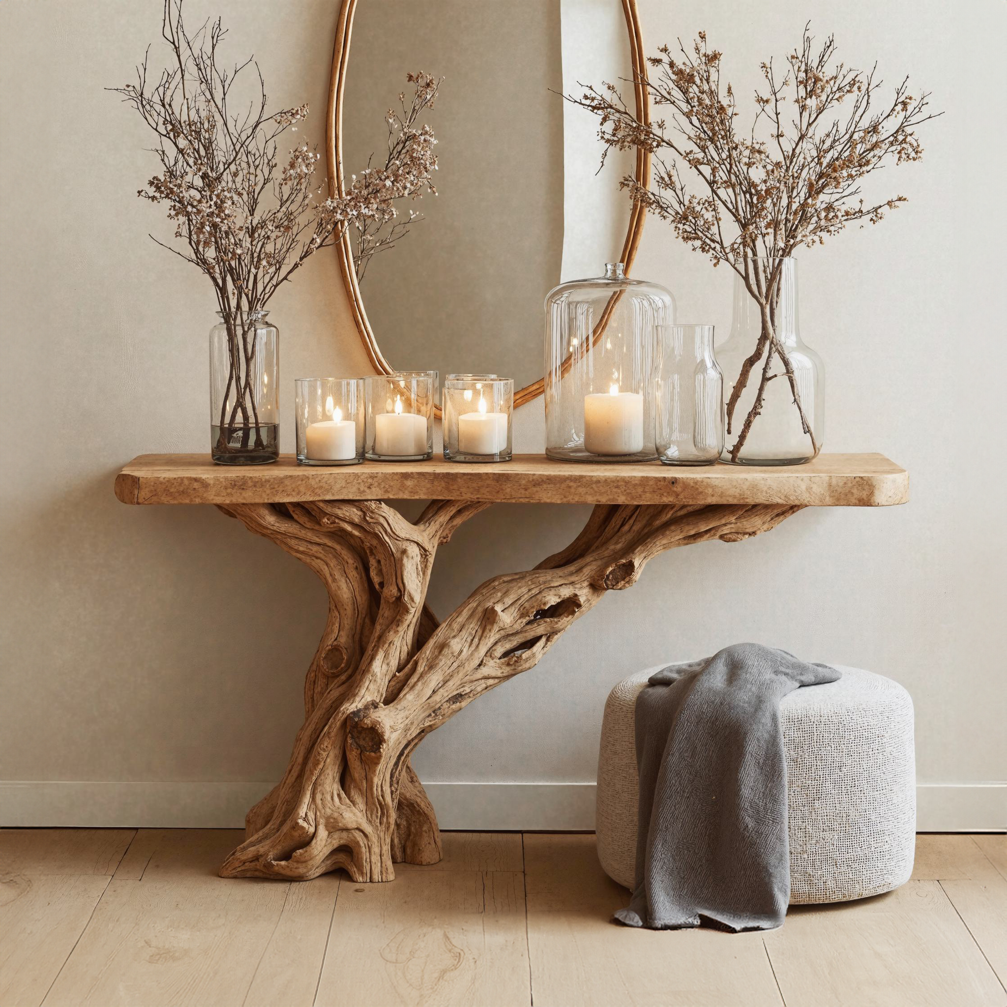 Narrow Christmas Floating Console Table Wooden SILDTCSC007