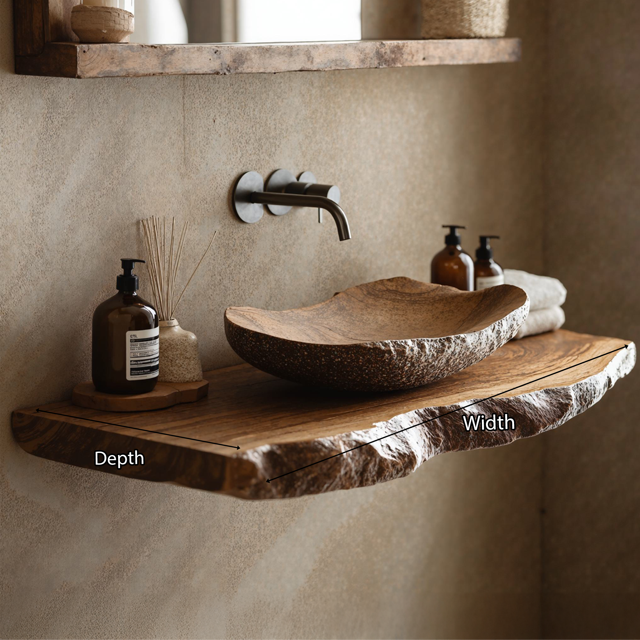 Live Edge Bathroom Vanity Shelf SILDTBRV022