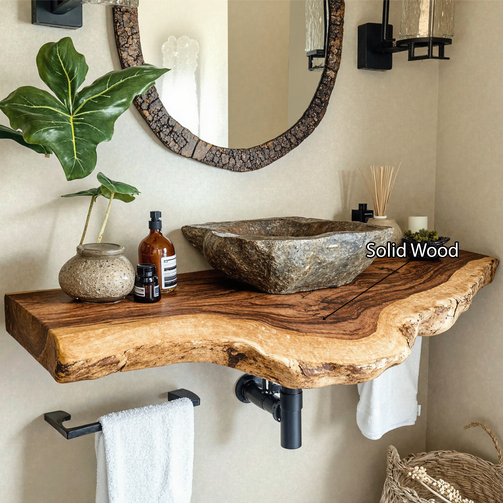 Floating Edge Bathroom Vanity Shelf SILDTBRV038