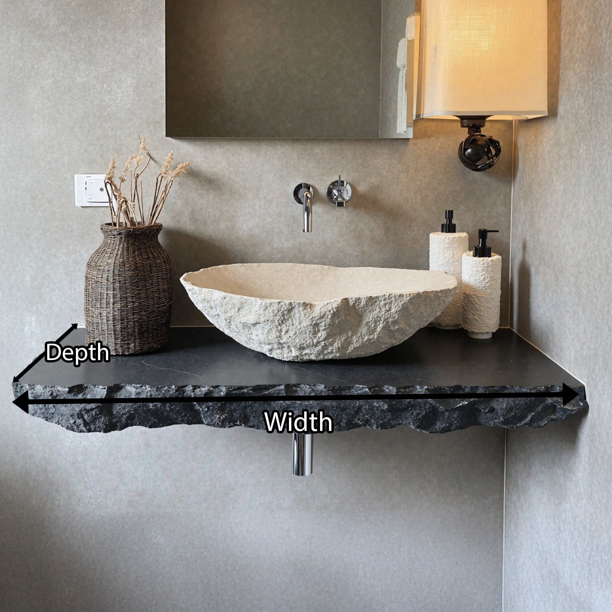 Rustic Wood Bathroom Vanity with Sink SILDTBRV034