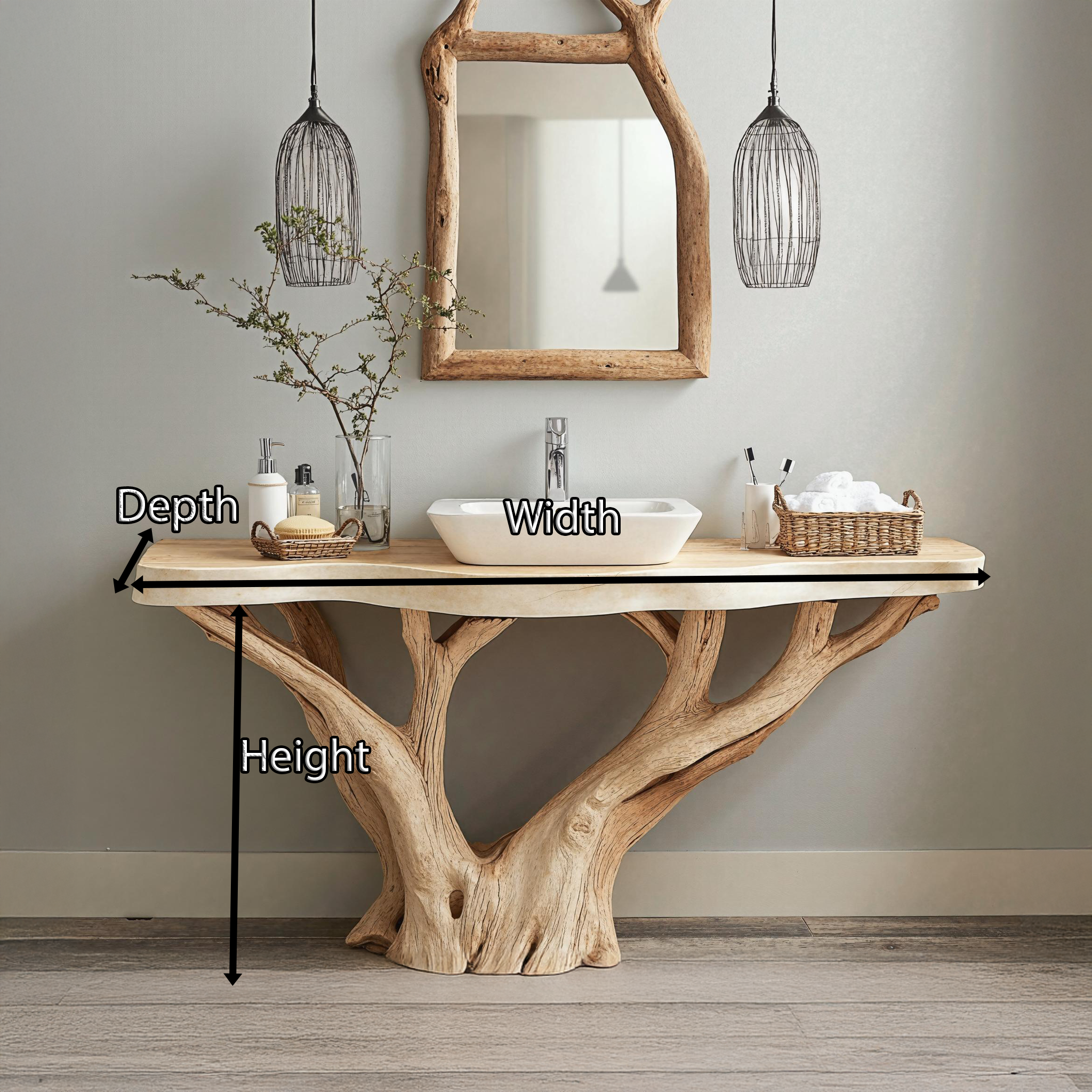 Transitional Natural Wood Bathroom Vanity For Timeless Home Interiors SILDTBRV149