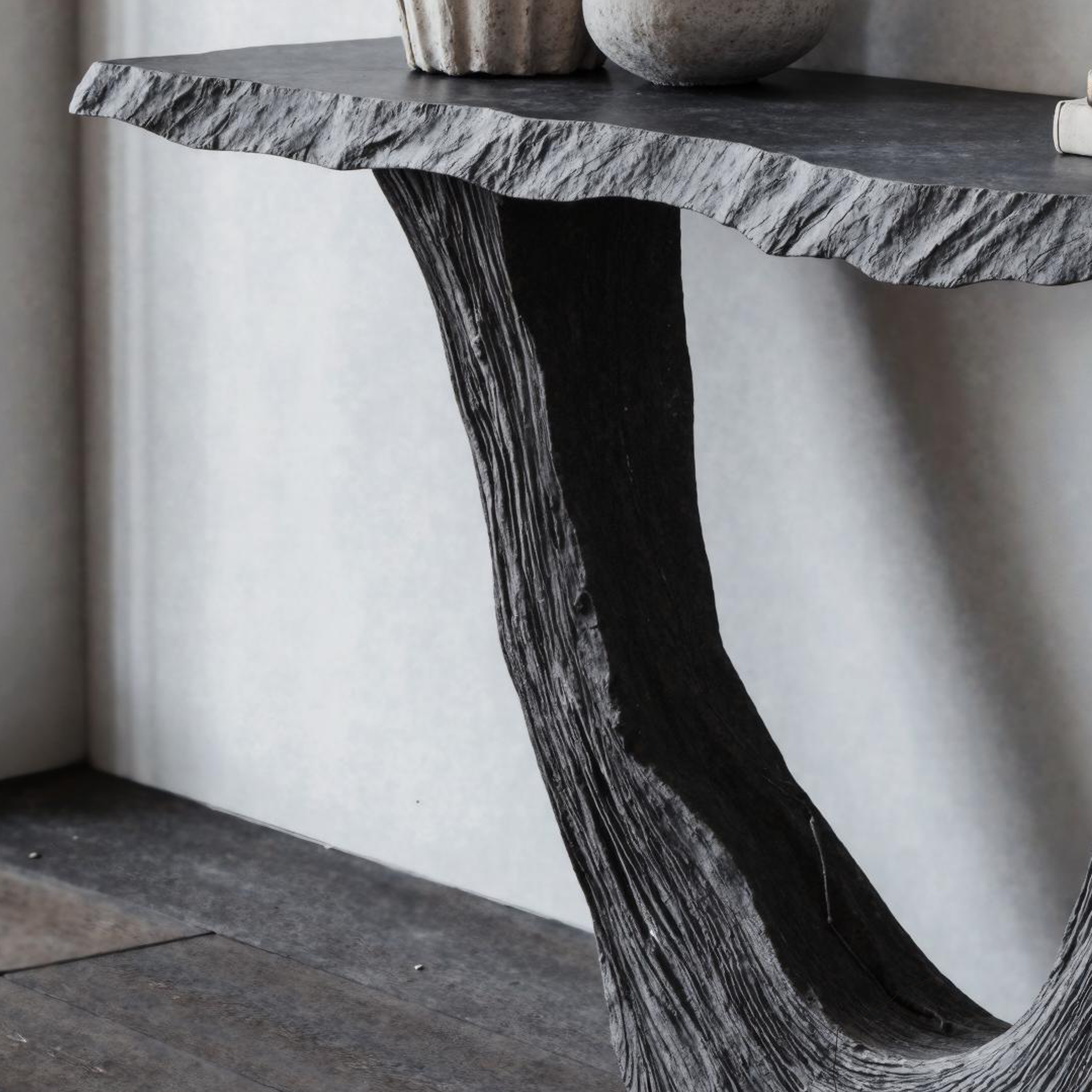 Rustic Black Natural Wood Console Table For Farmhouse Charm SILDTCS168