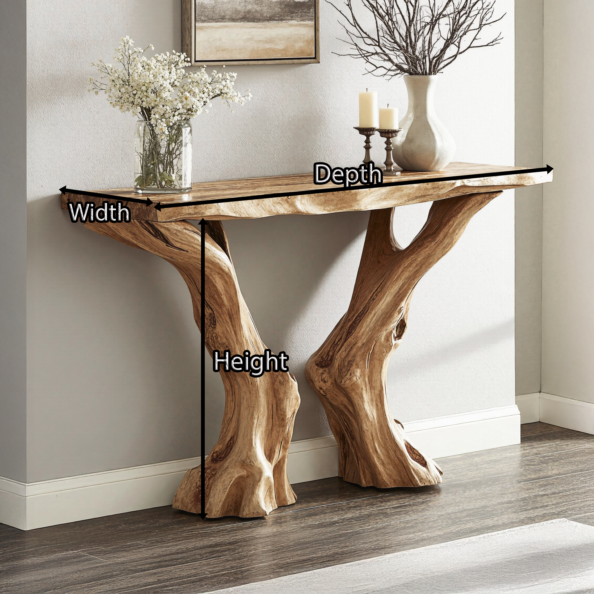 Live Edge Rustic Wood Console Table For Stunning Entryways SILDTCS156