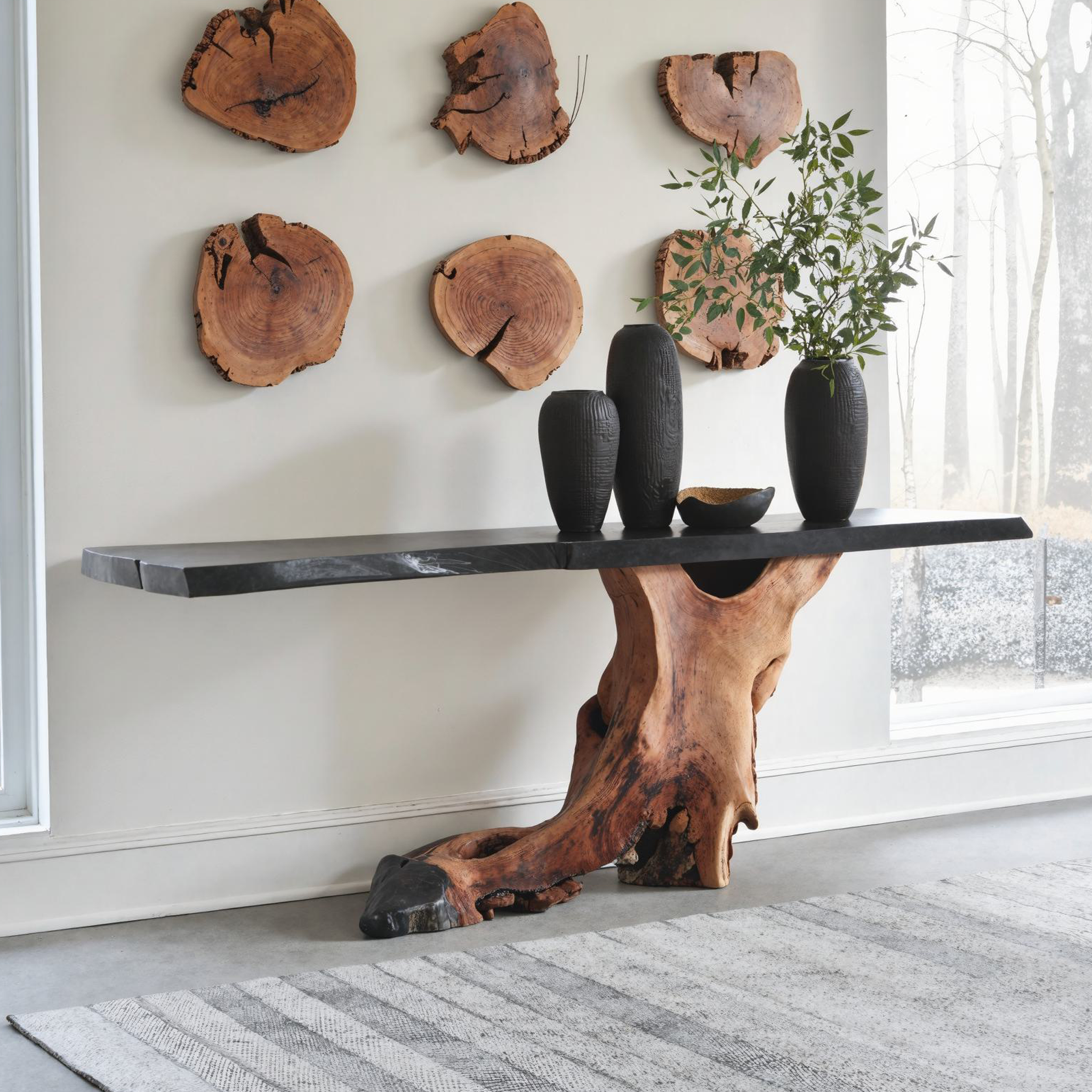 Cantilevered Console Table Handcrafted Entry Table SILDTCS143