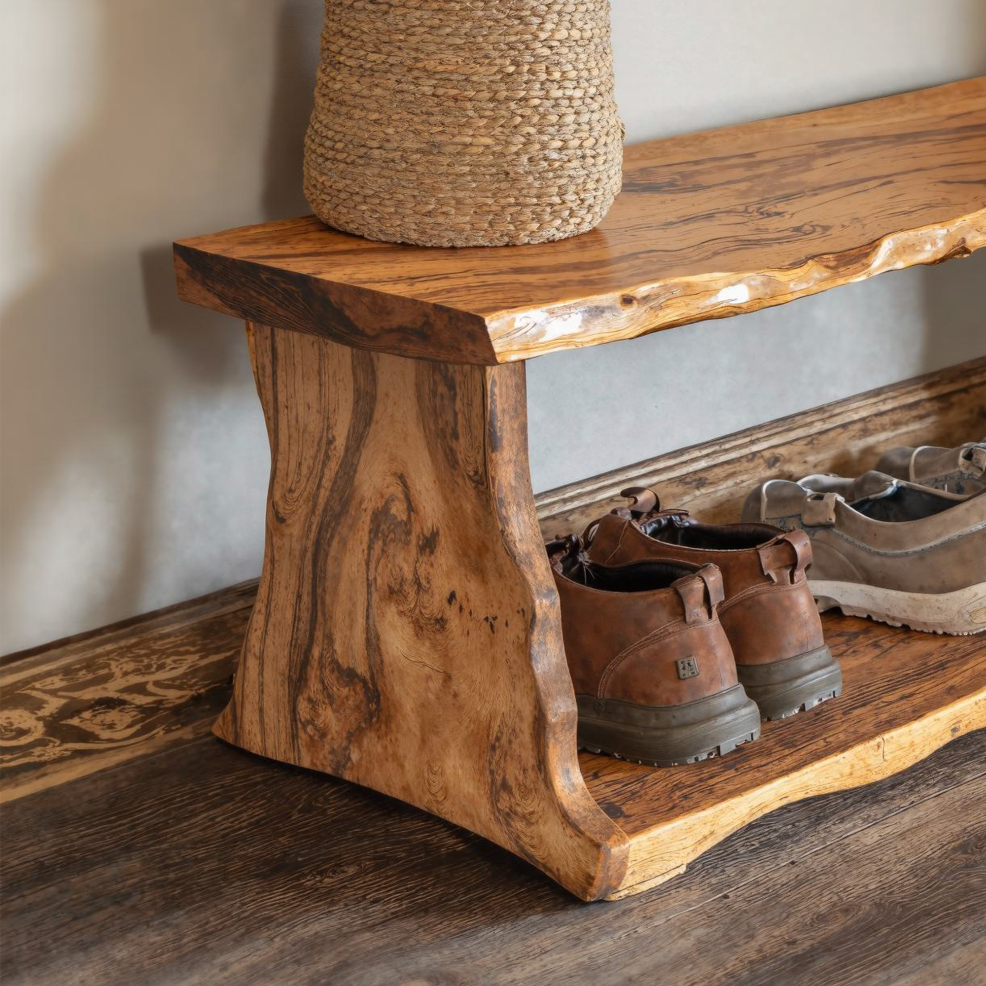 Entryway Shoe Rack Bench Handmade Furniture SINLSB004