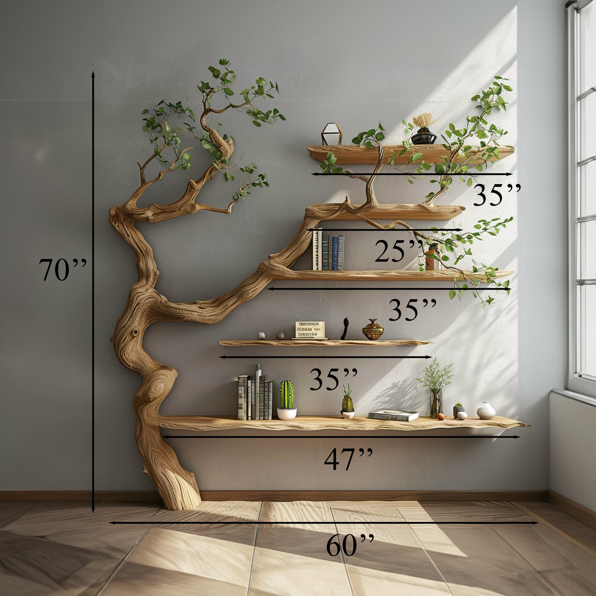 Tree Branch Shelf Driftwood Shelf Corner Shelf SINLTB065