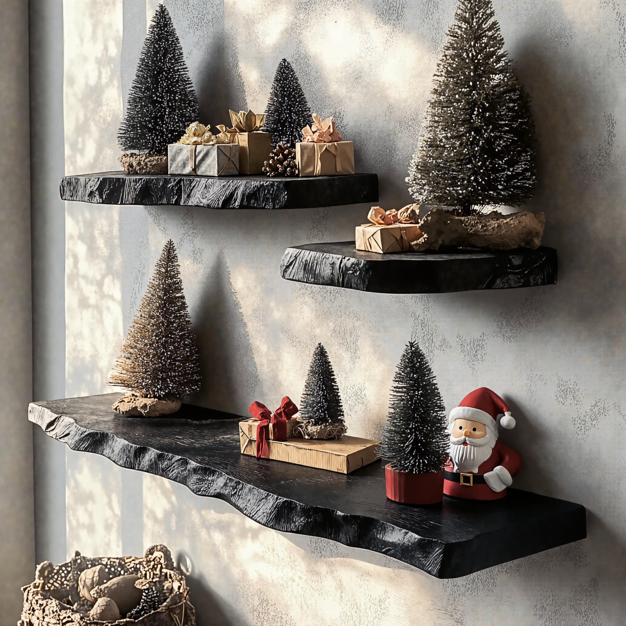 Black Floating Shelf Live Edge Xmas Floating Shelf Plans SINLCM011