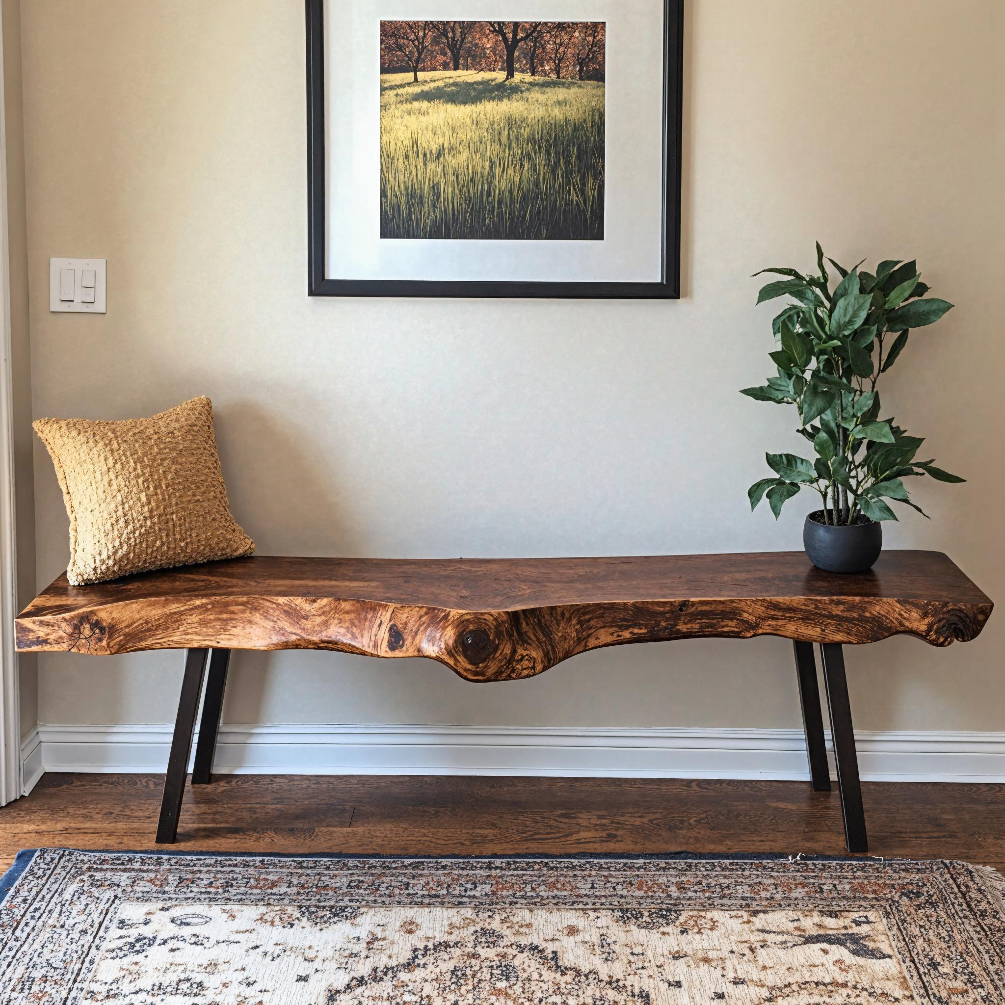 Handcrafted Rustic Wood Bench For Indoor Use SILDTWB003