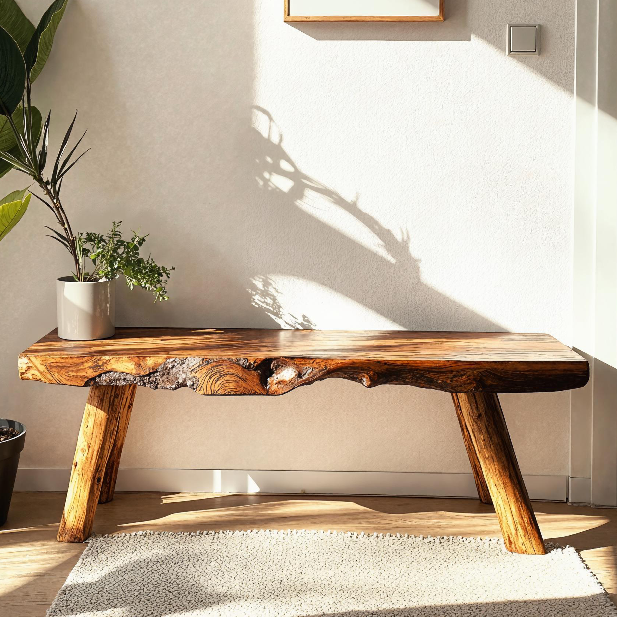 Stunning Wooden Bench With Unique Design For Modern Homes SILDTWB007