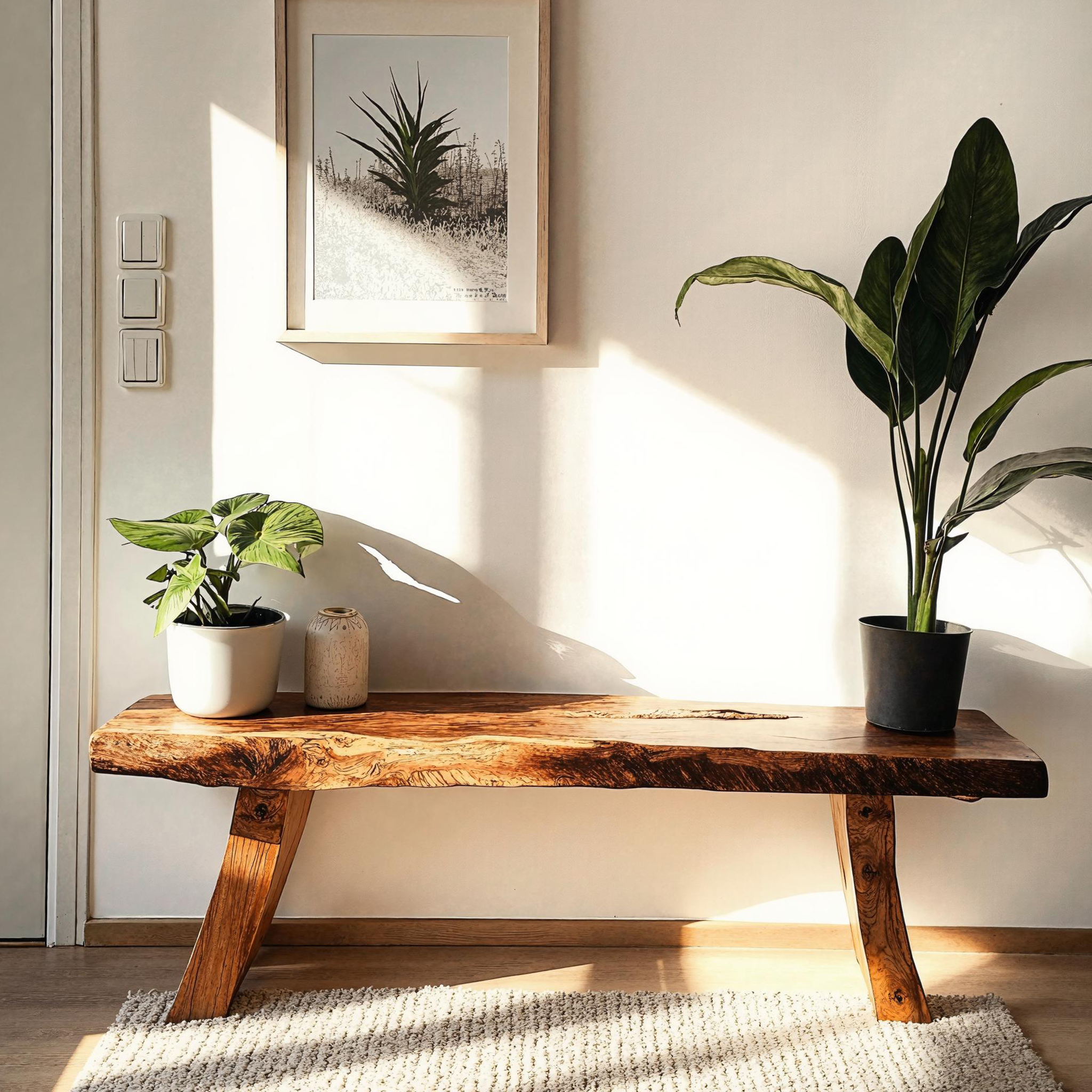 Beautiful Rustic Wood Bench With Simple And Stylish Design SILDTWB005