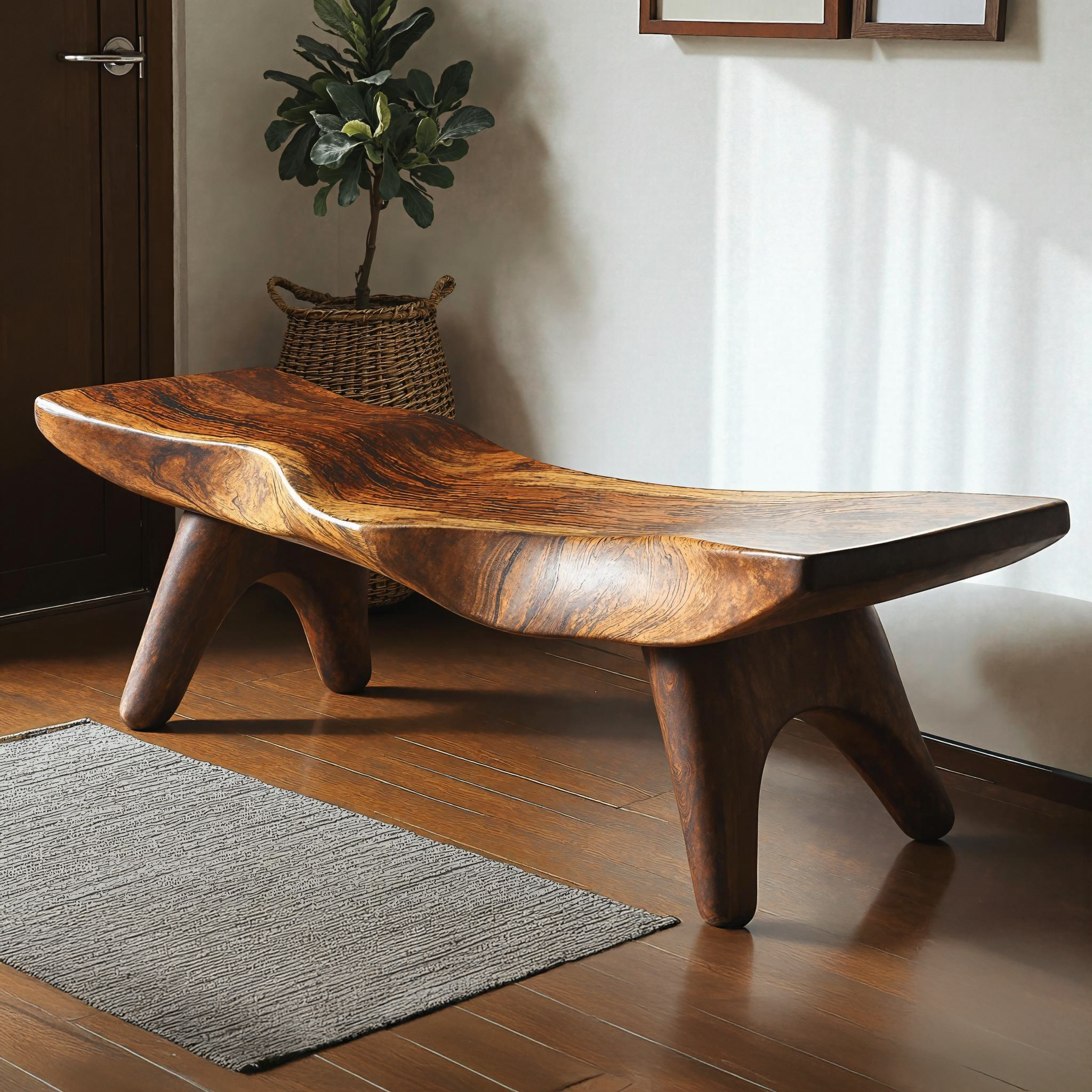 Trendy Wood Bench With Natural Finish For Modern Living SILDTWB015