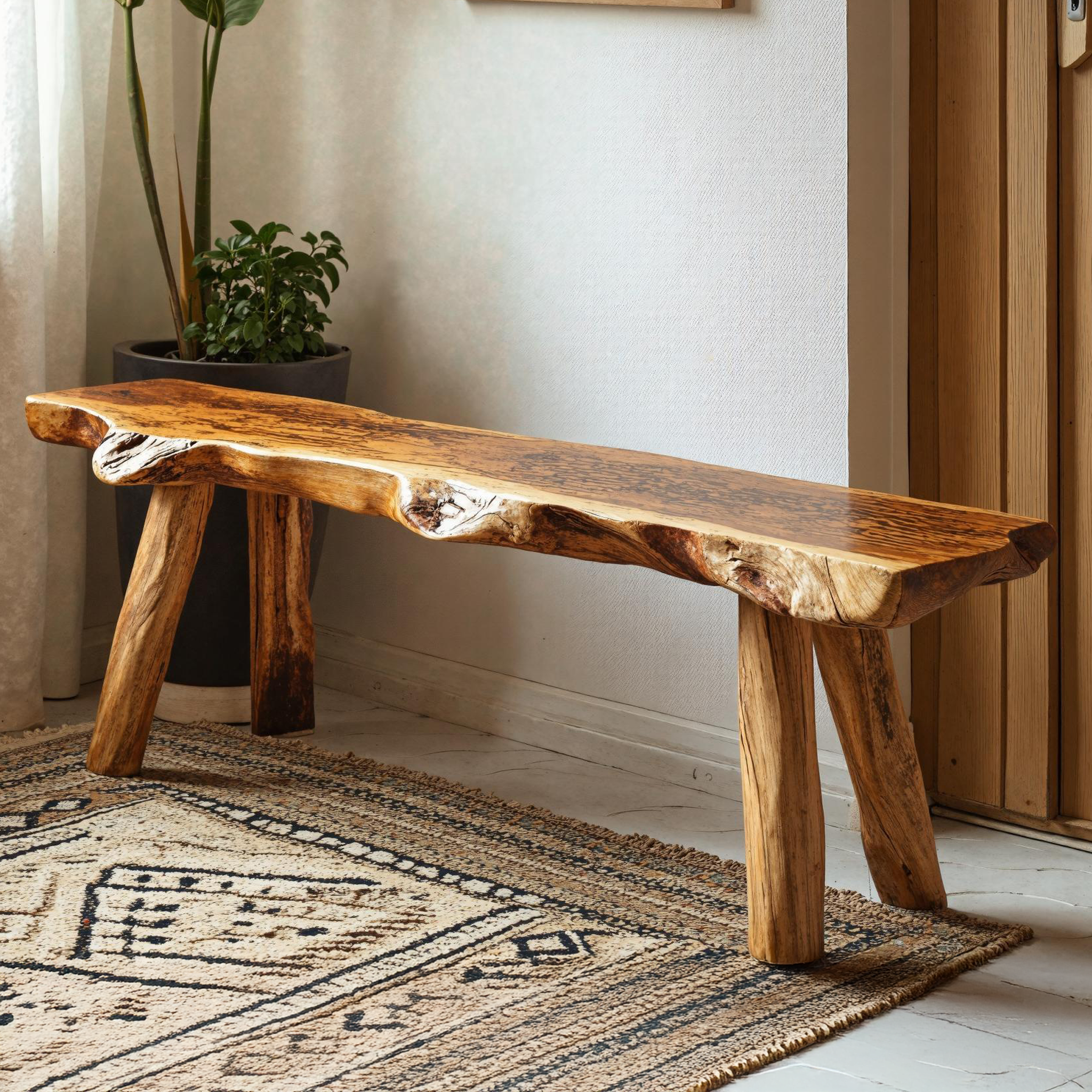 Unique Handcrafted Wood Bench For Contemporary Home Décor SILDTWB009