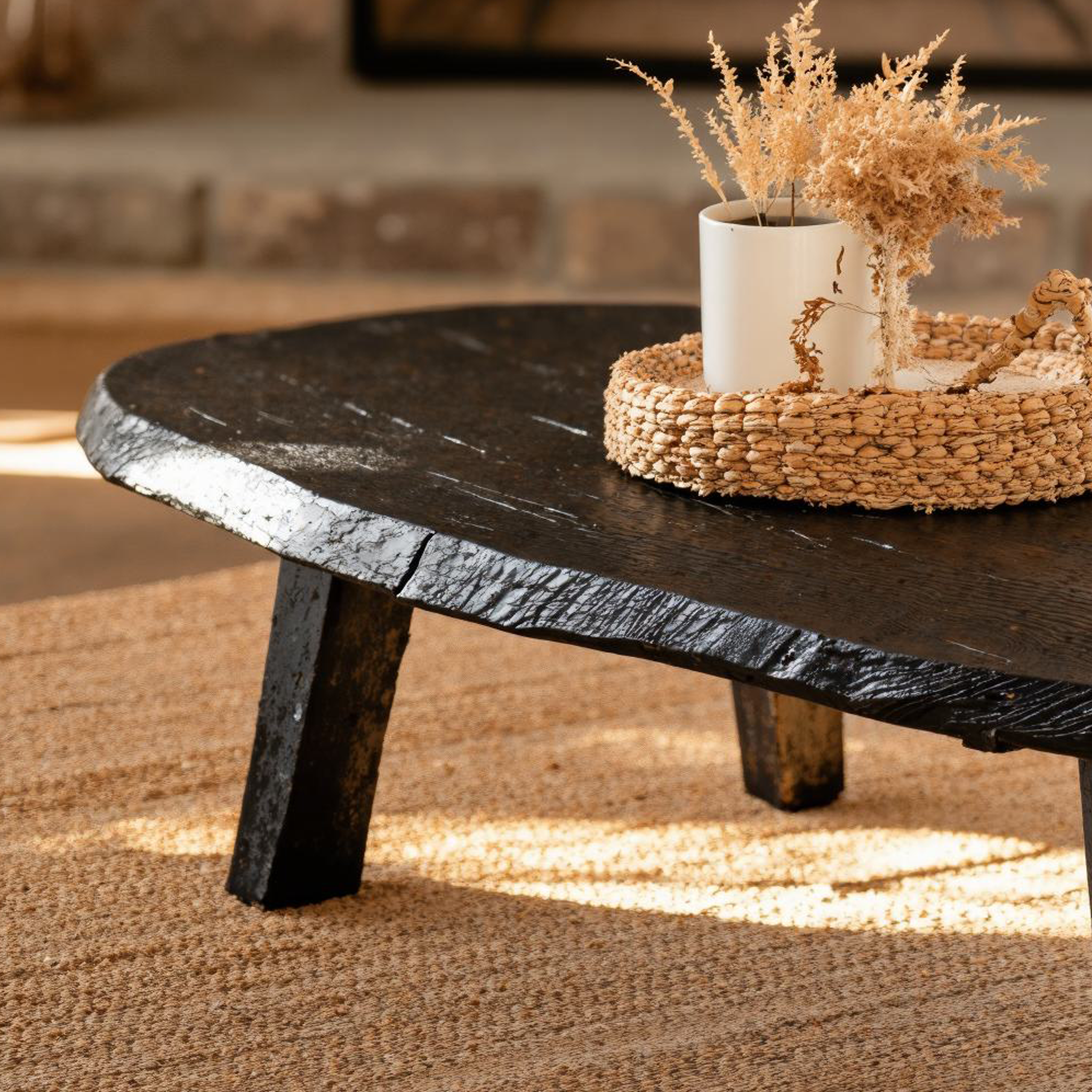 Handcrafted Black Coffee Table End Table SILDTCF073