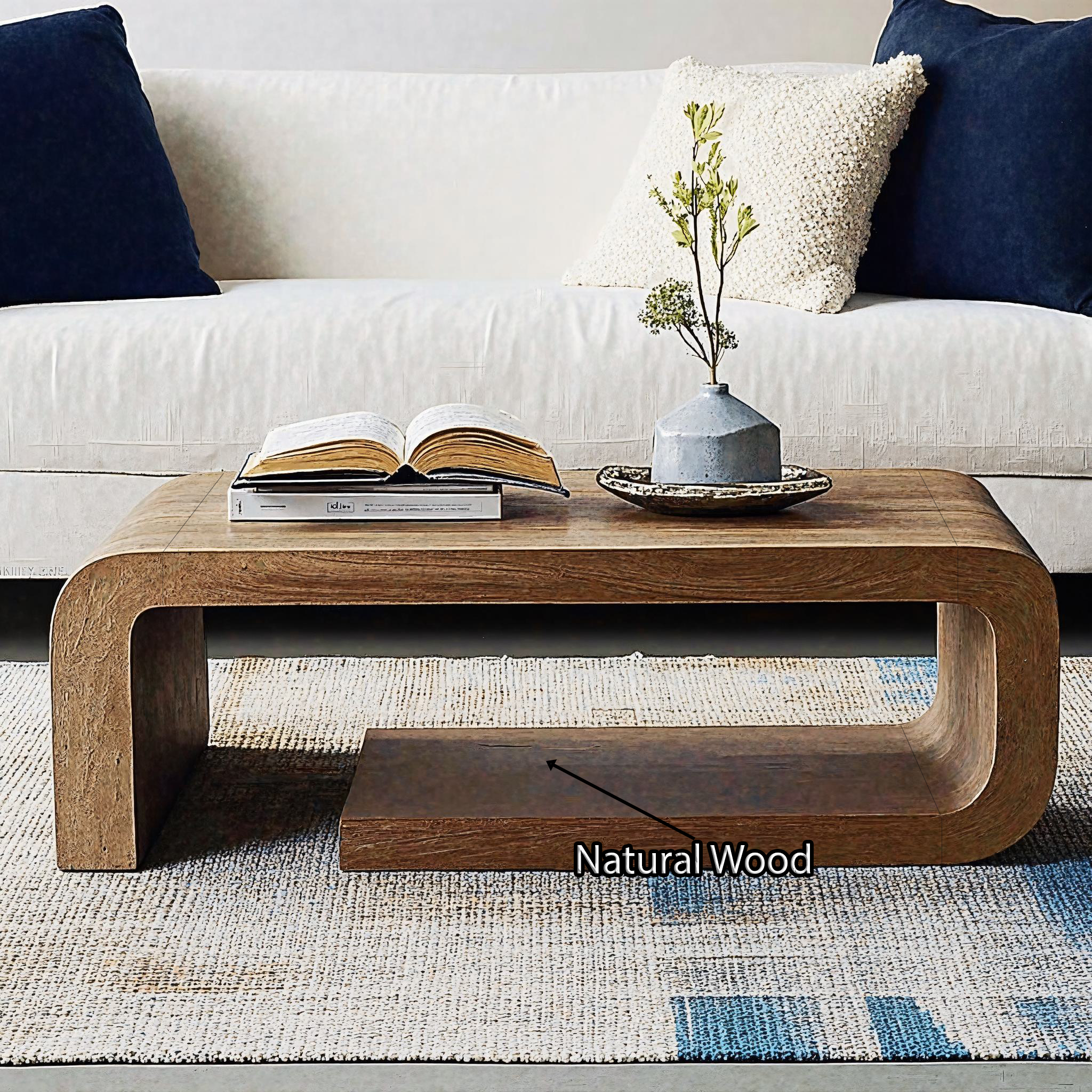 Mid-Century Natural Wood Coffee Table Living Space Retro Charm SILDTCF112