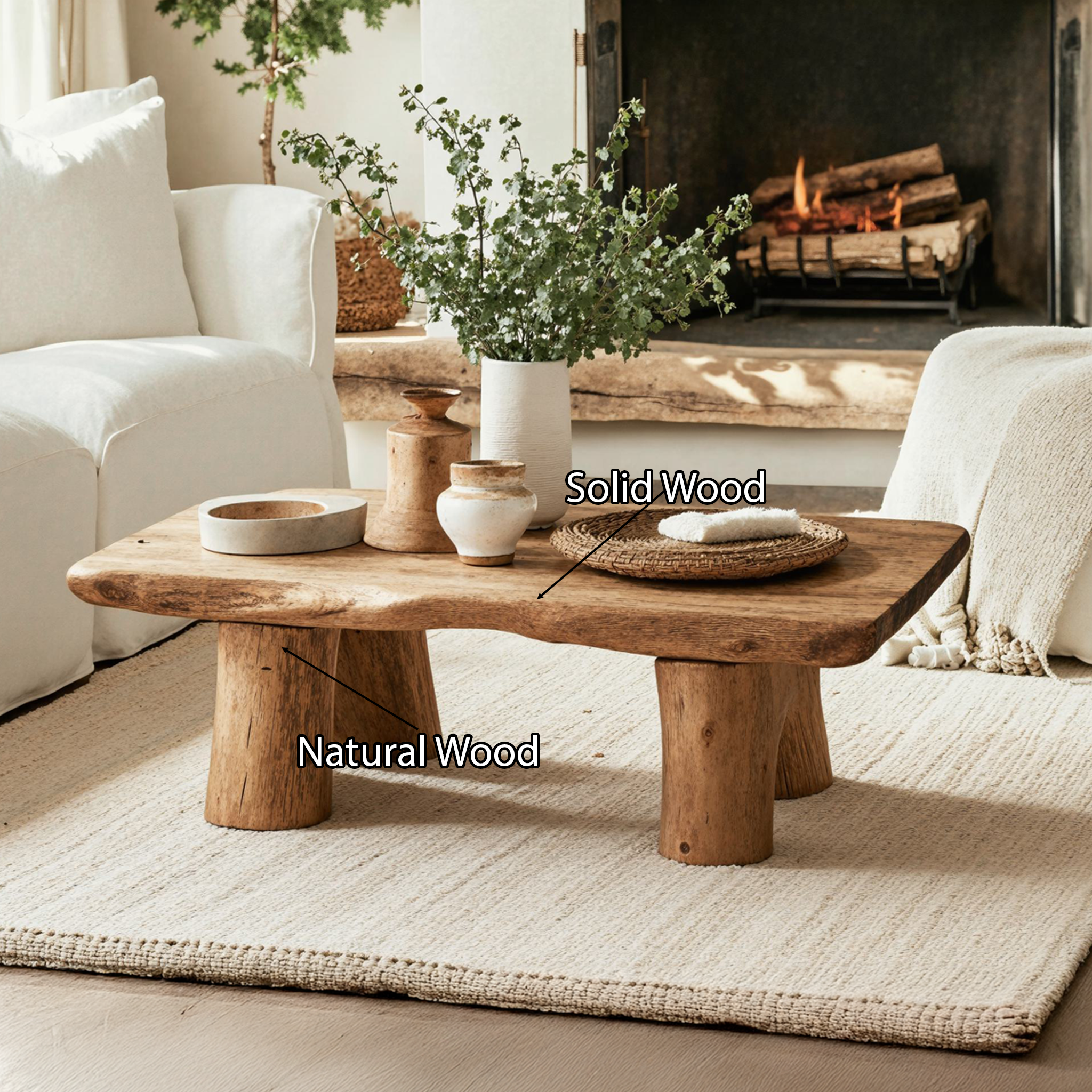 Farmhouse Wood Coffee Table For Living Room SILDTCF061