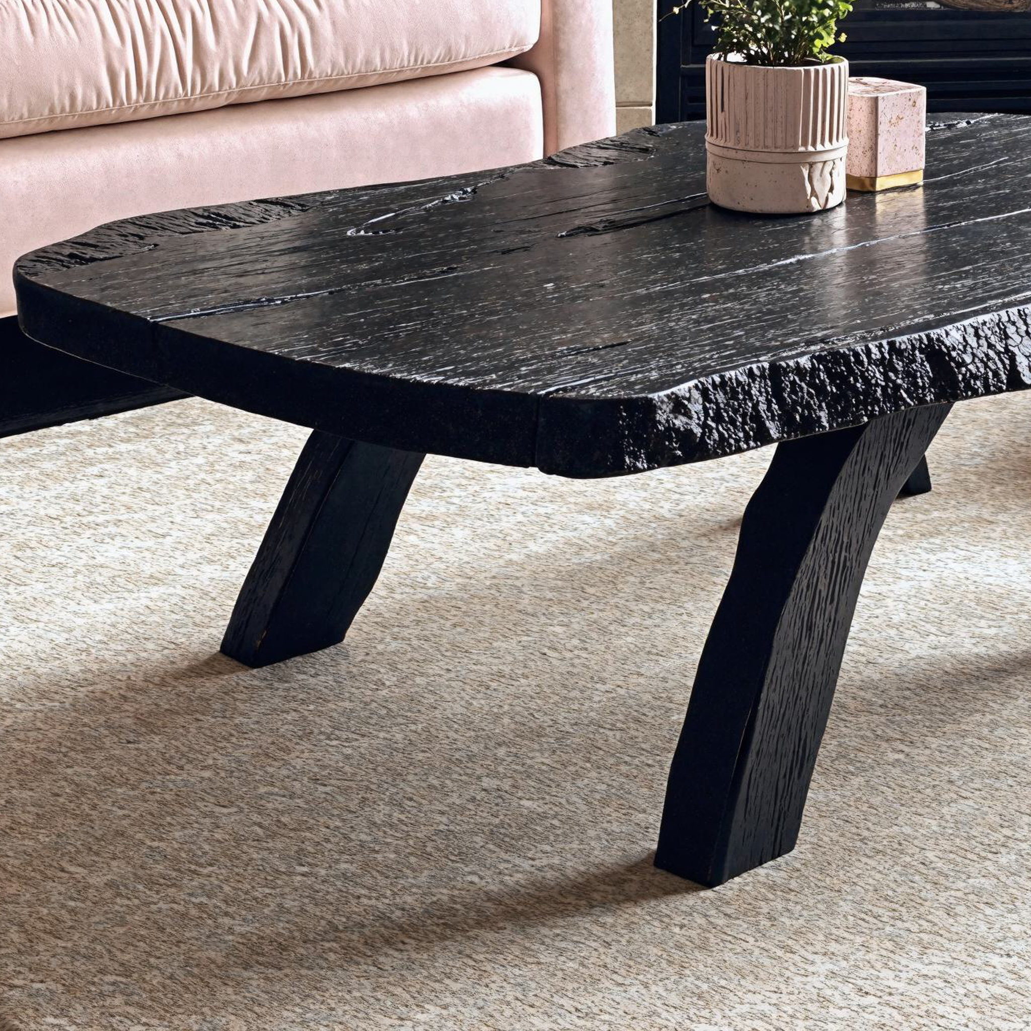 Black Modern Wooden Coffee Table Sofa Table SILDTCF072