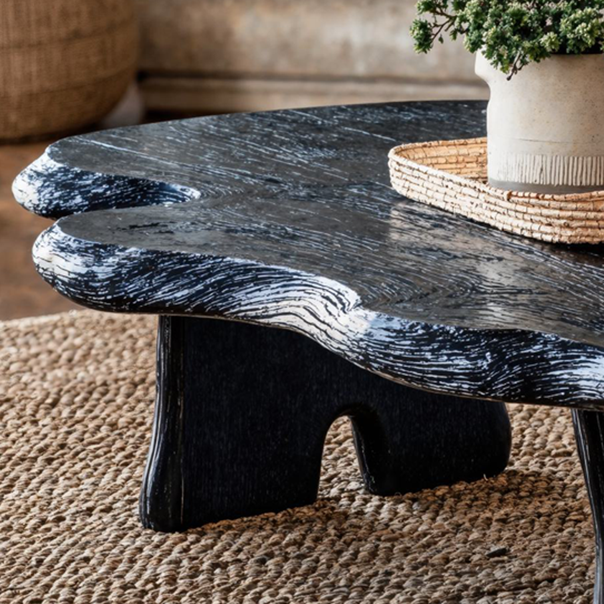 Black Wooden Coffee Table Home Decor SILDTCF070