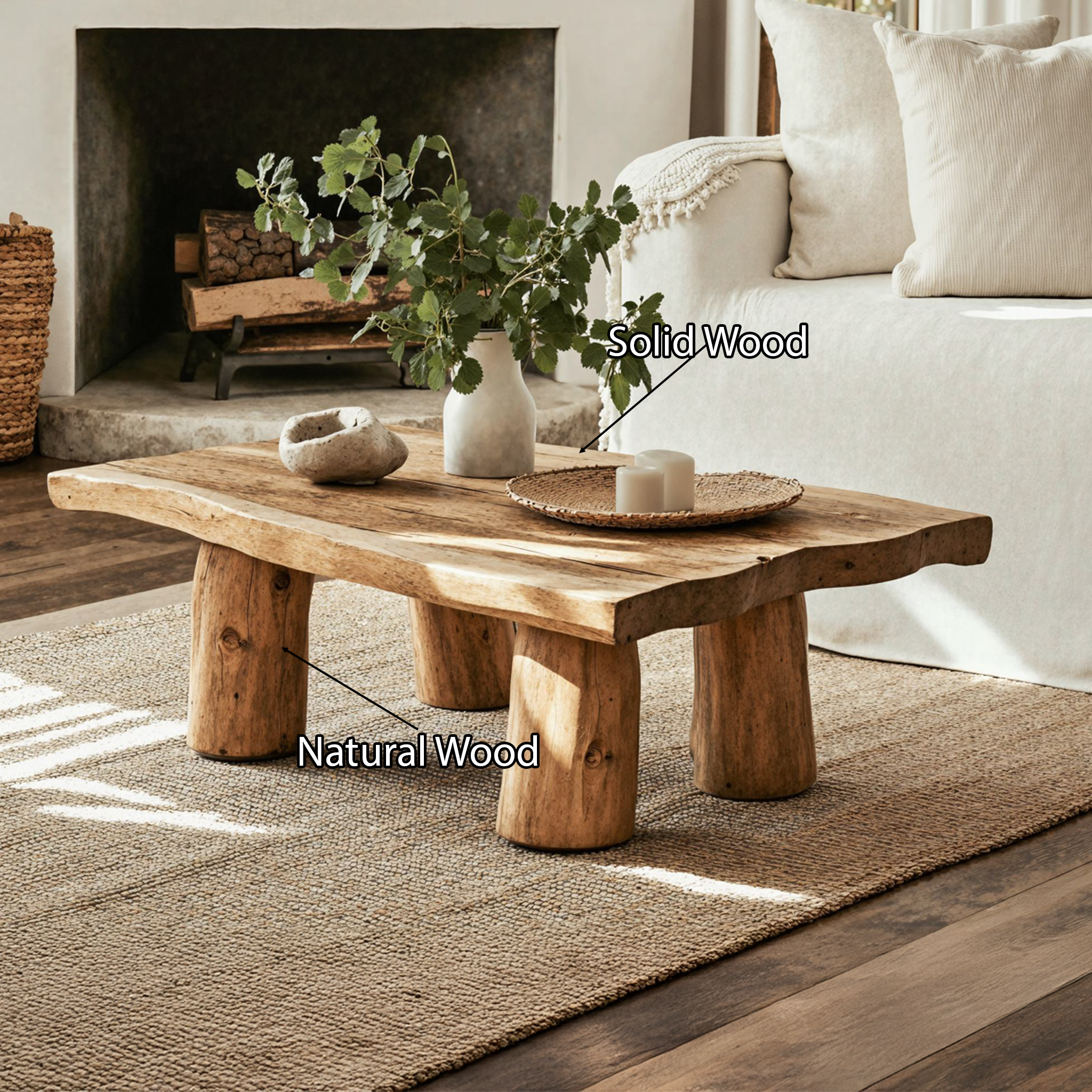 Modern Coffee Table Wood Low Coffee Table SILDTCF060