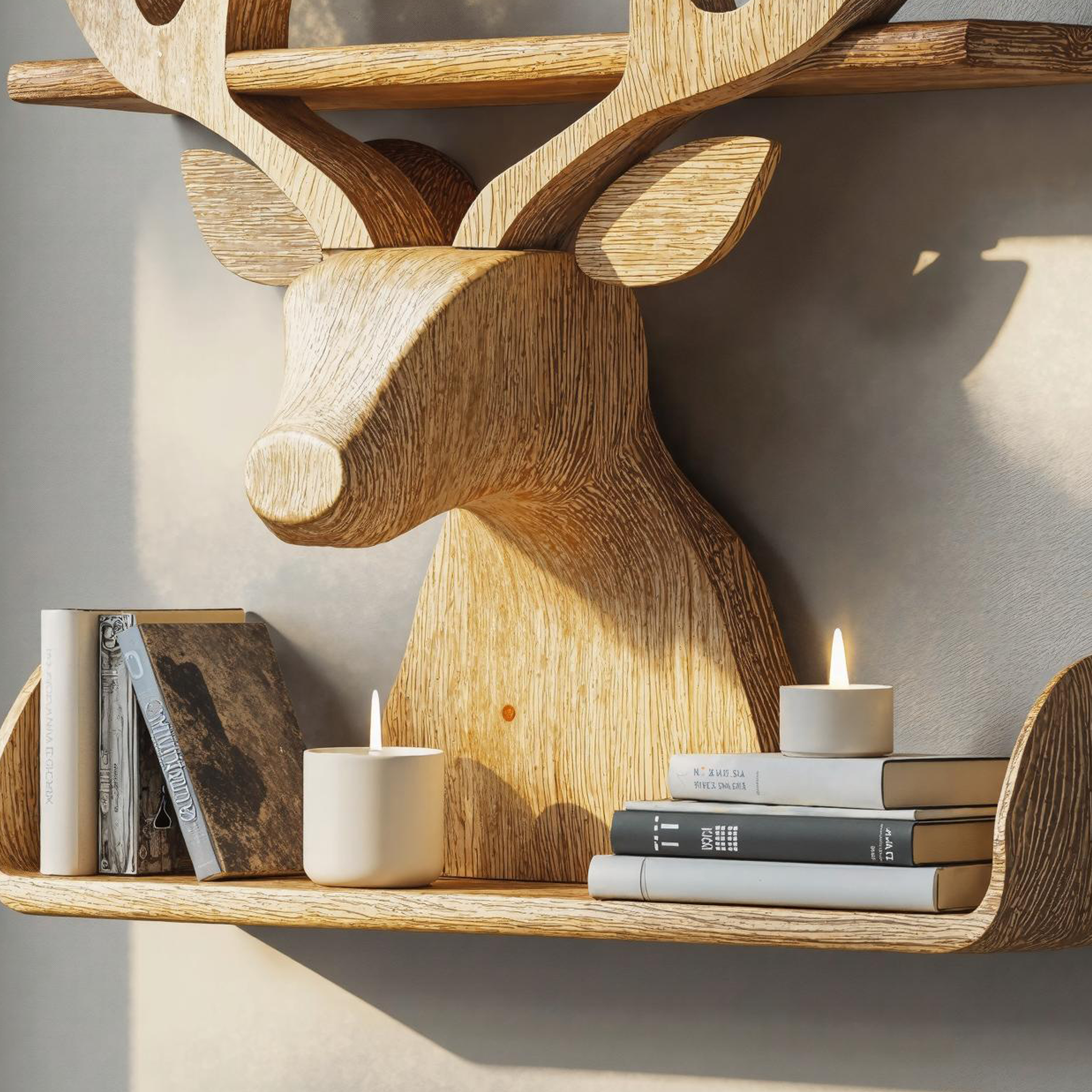 Wall Mounted Deer Shelf For Elegant Home Decor SILDTDE016