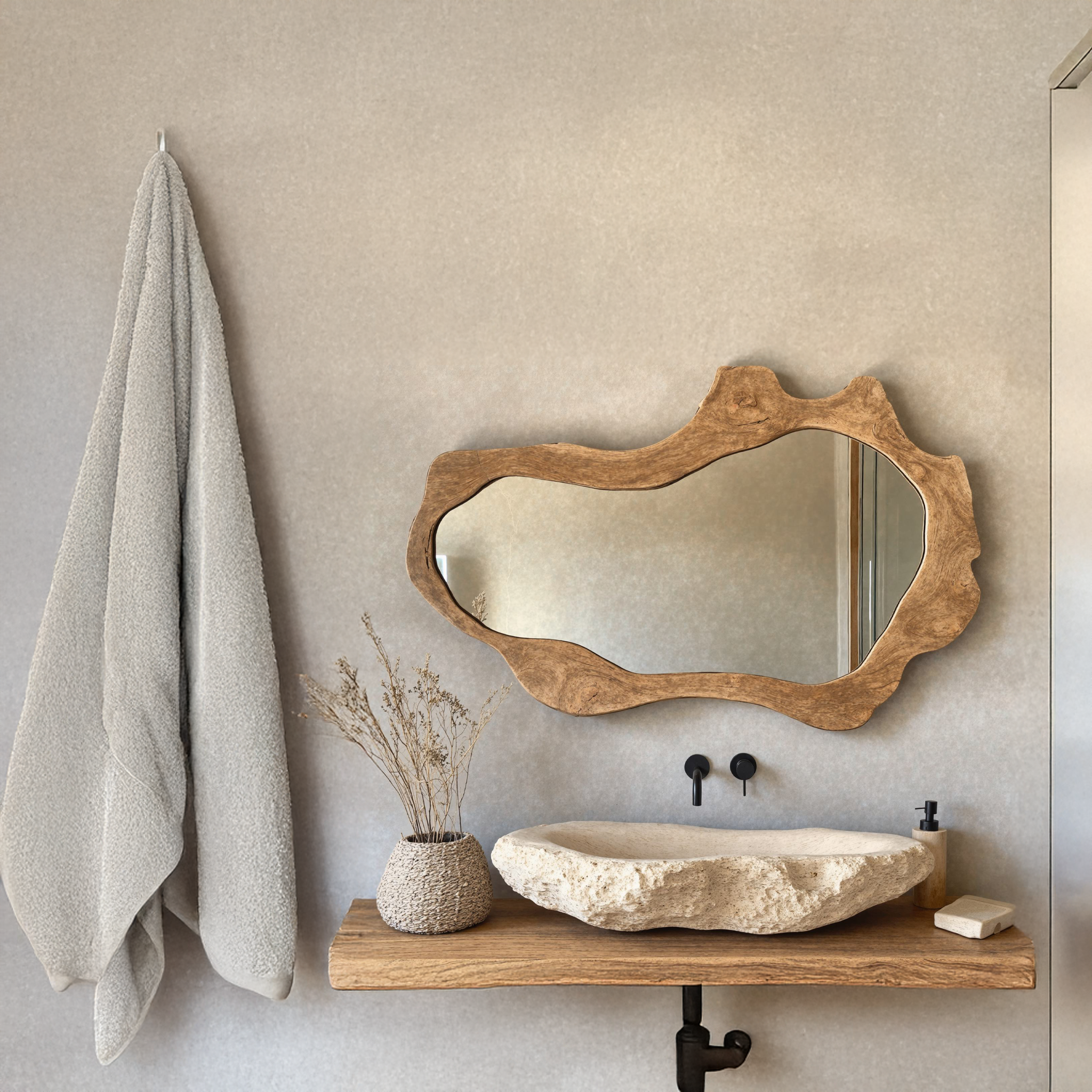 Handcrafted Bathroom Mirror Wood Mirror For Wall SILDTMI009